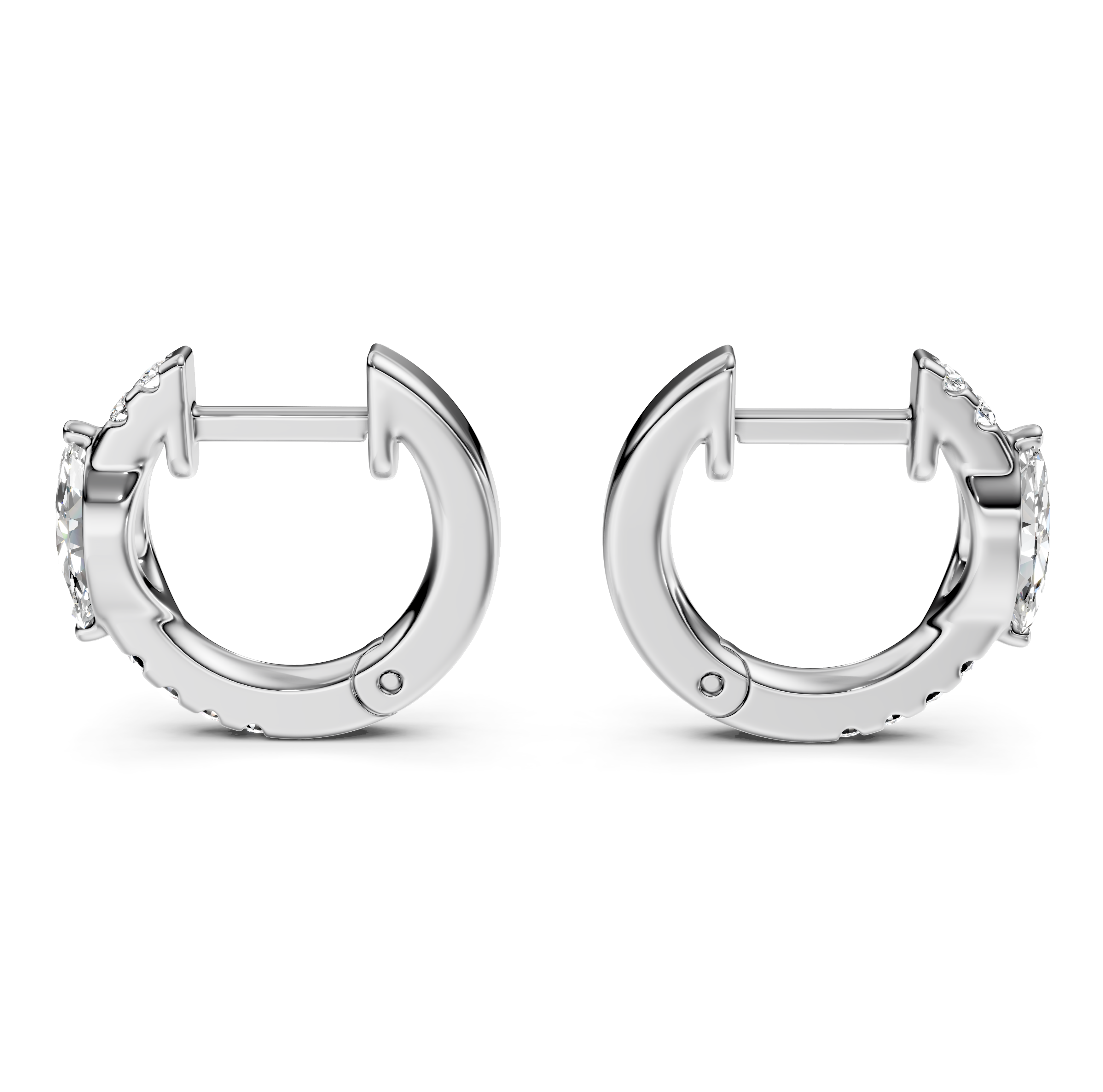 Marquise Cut Diamond Pavé Huggie Earrings
