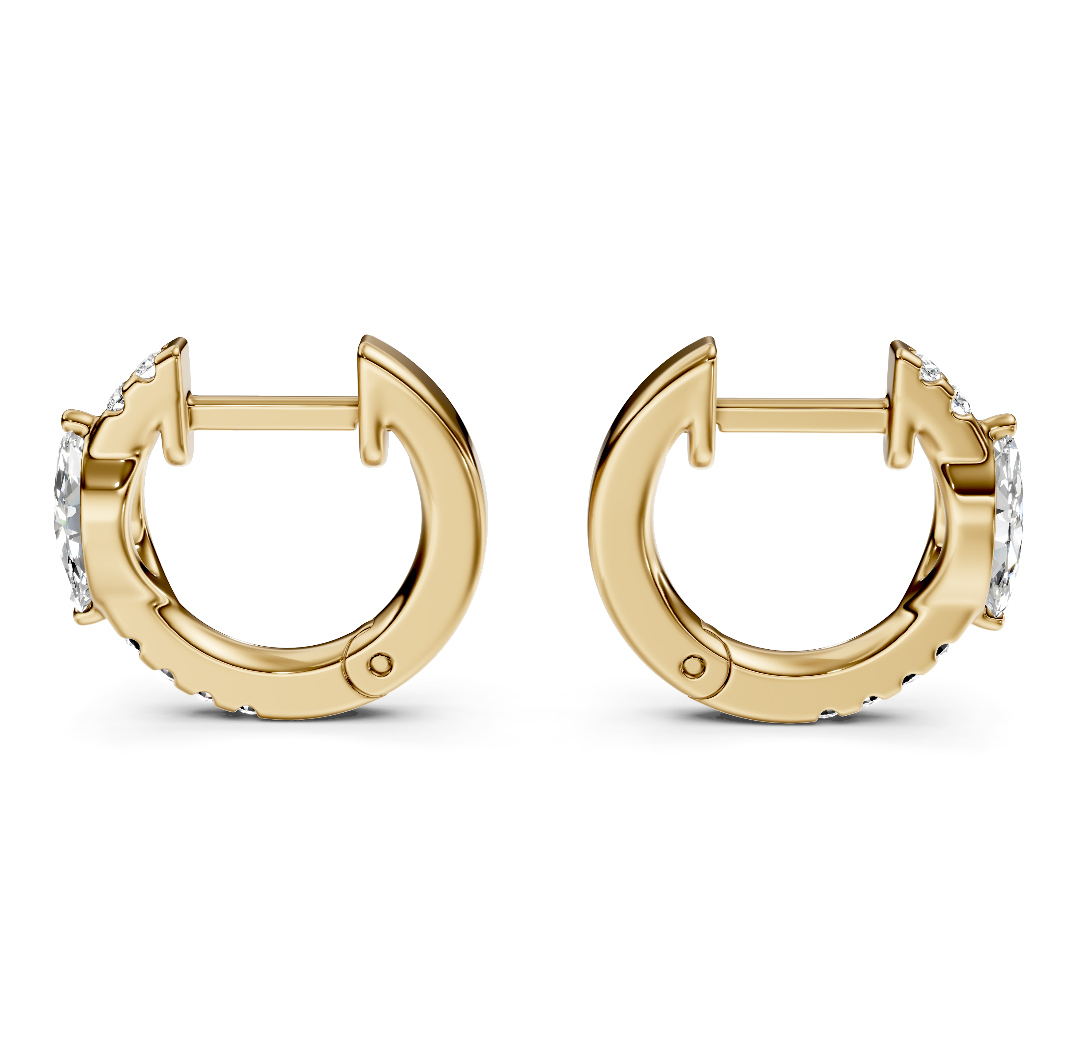 Marquise Cut Diamond Pavé Huggie Earrings