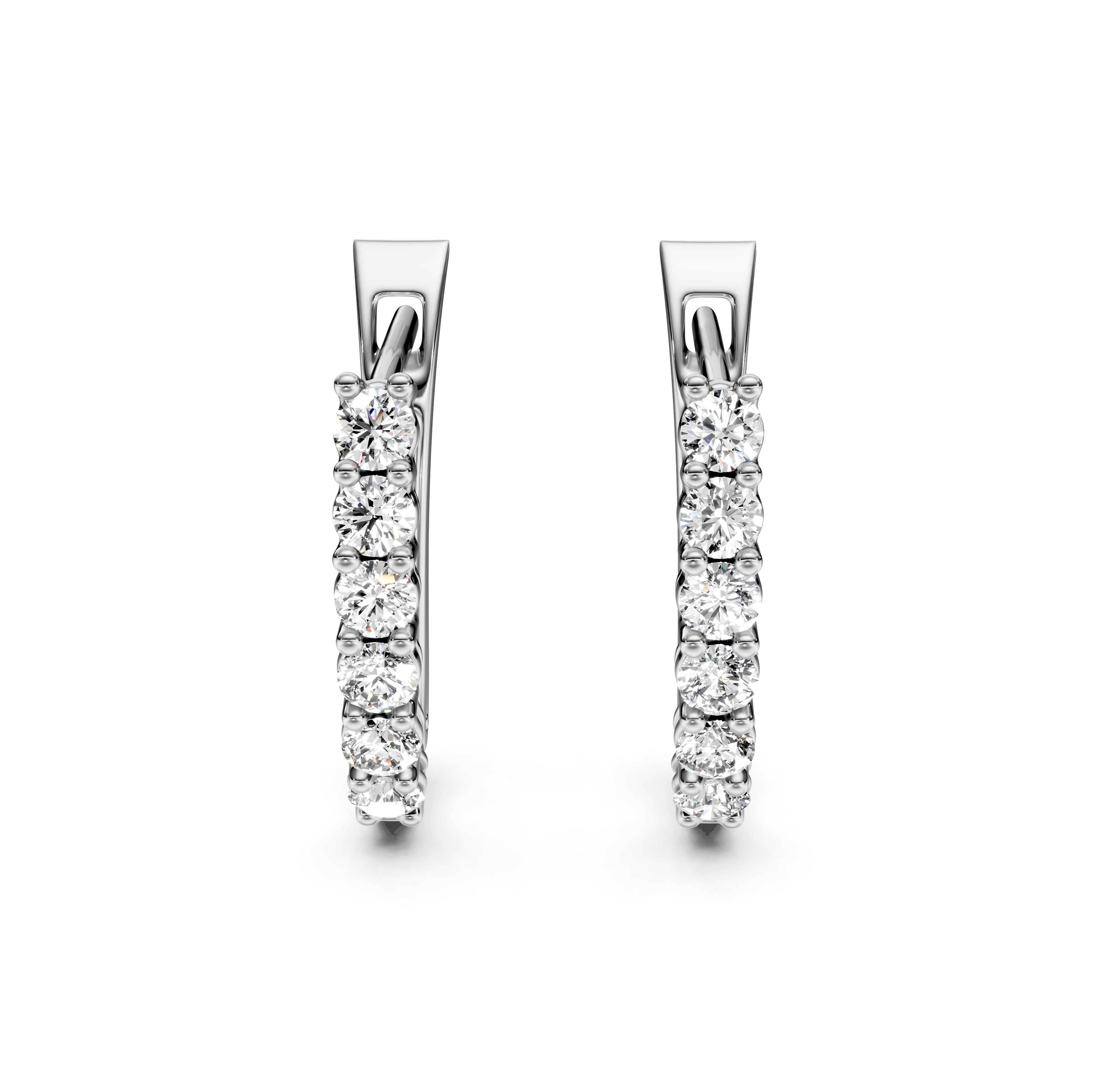 Petite Half Eternity Diamond Hoop Earrings