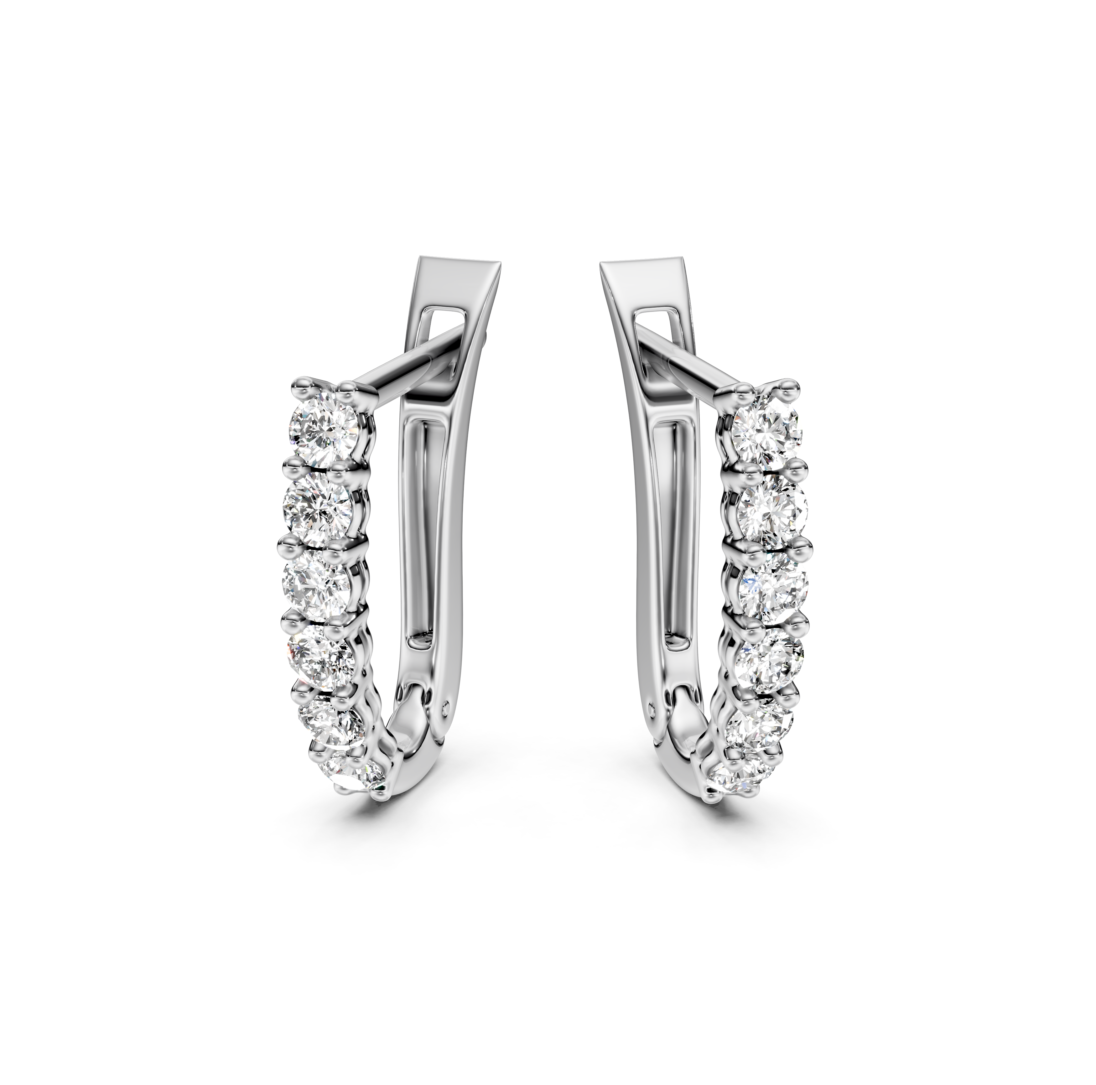 Petite Half Eternity Diamond Hoop Earrings