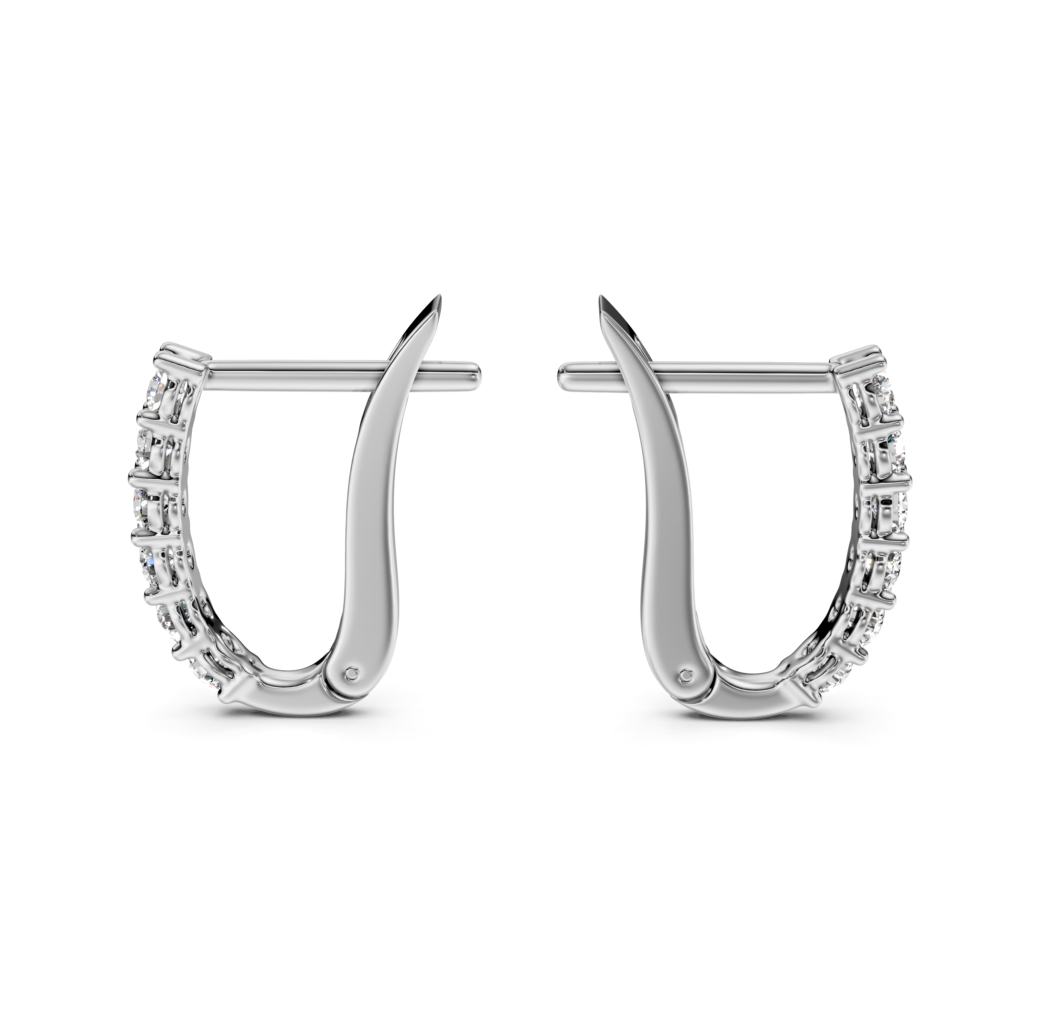 Petite Half Eternity Diamond Hoop Earrings
