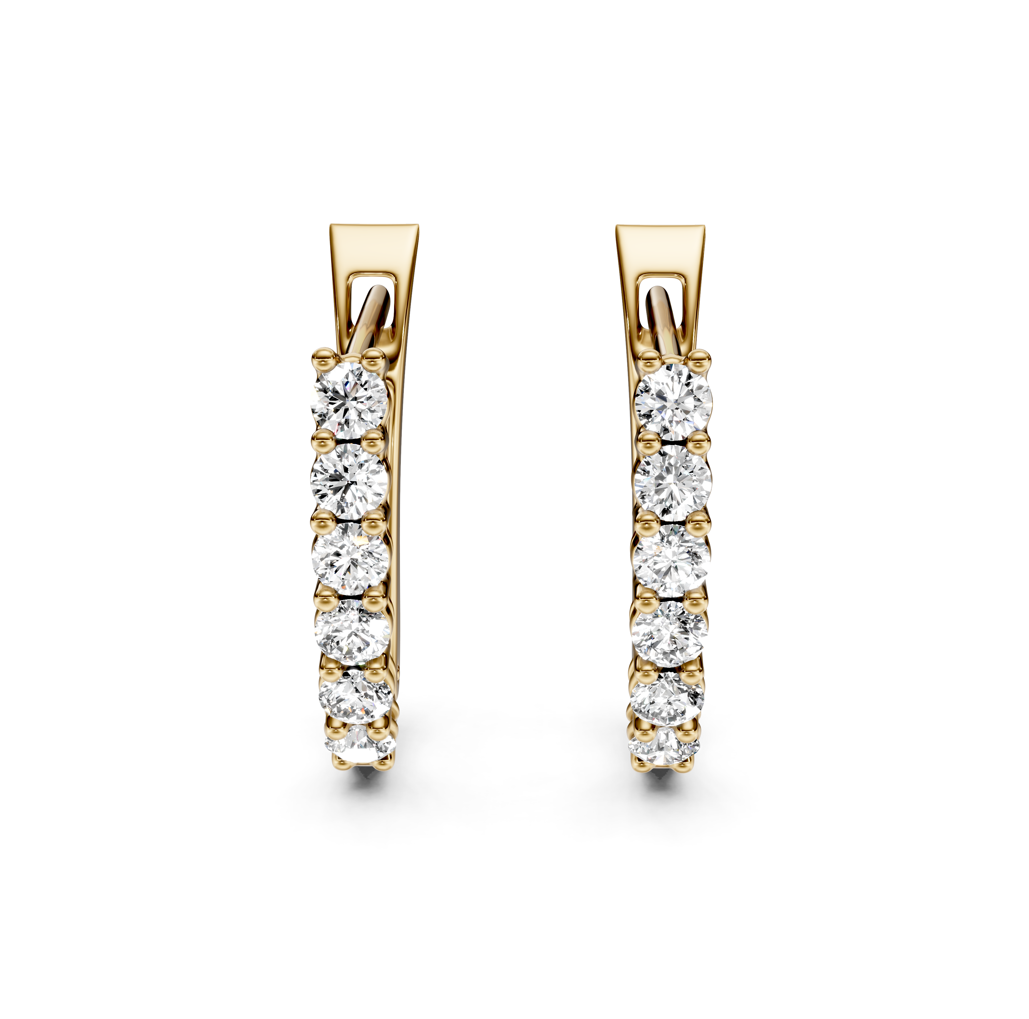 Petite Half Eternity Diamond Hoop Earrings
