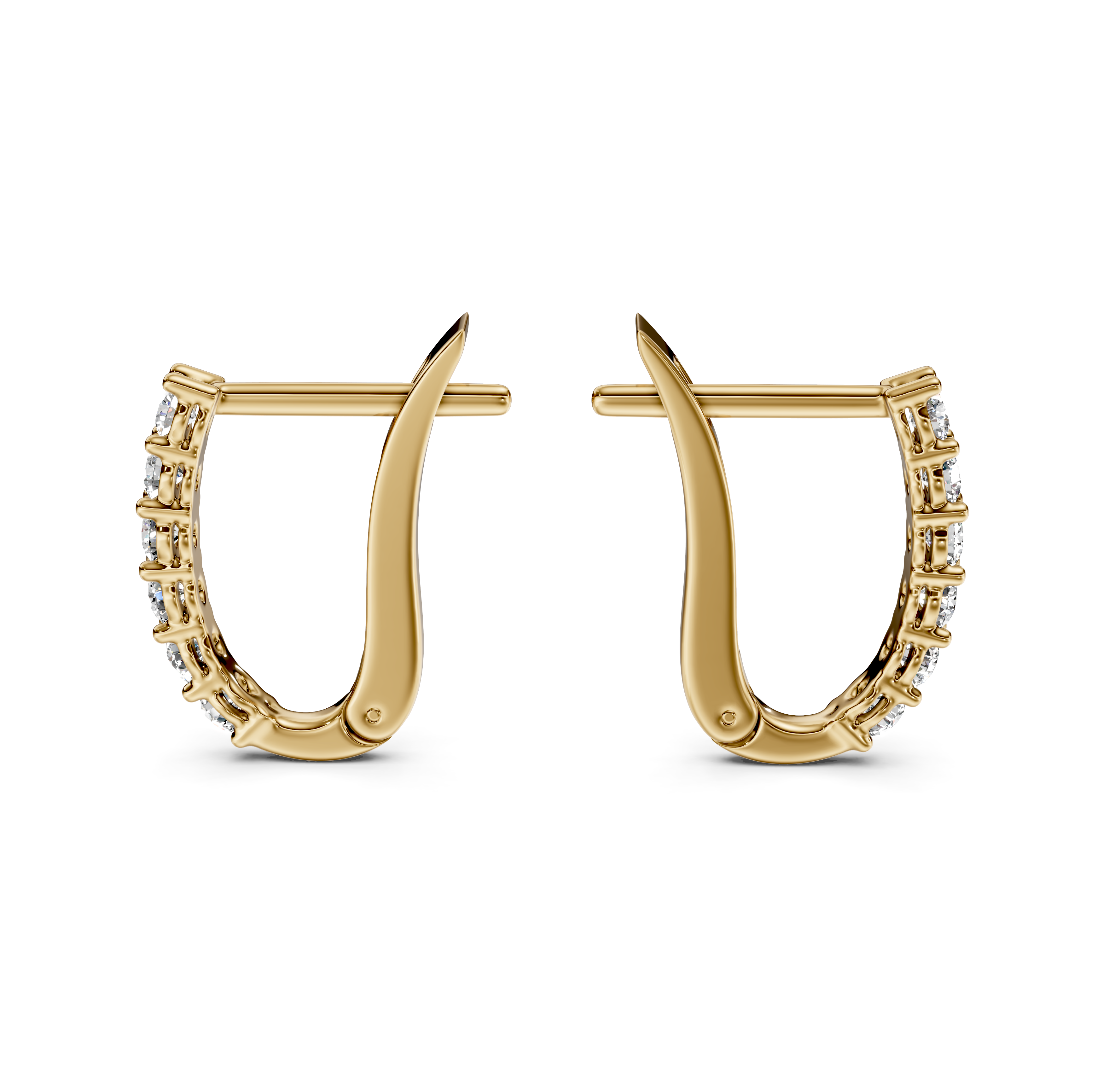 Petite Half Eternity Diamond Hoop Earrings