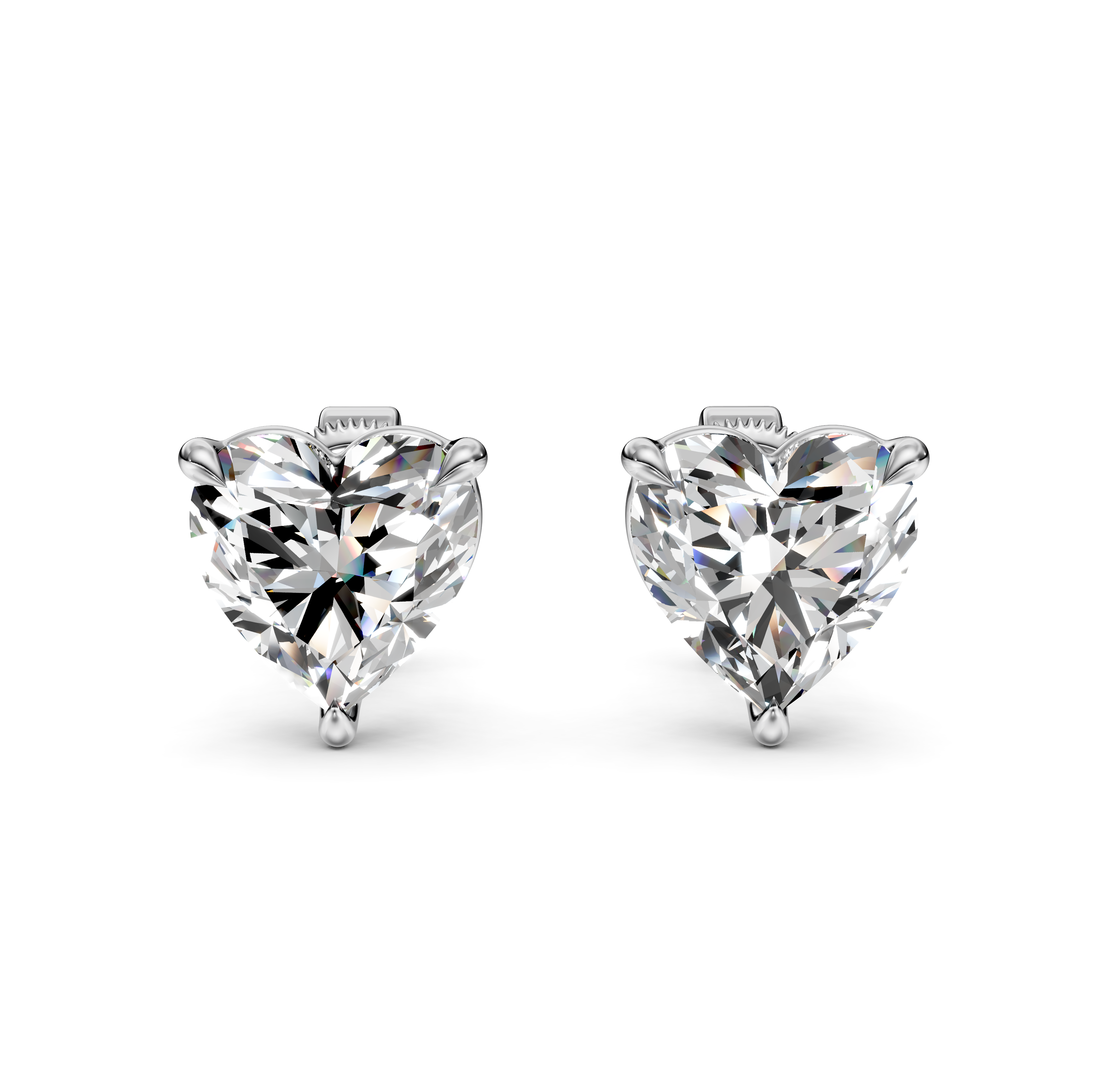 Heart Cut Diamond Stud Earrings