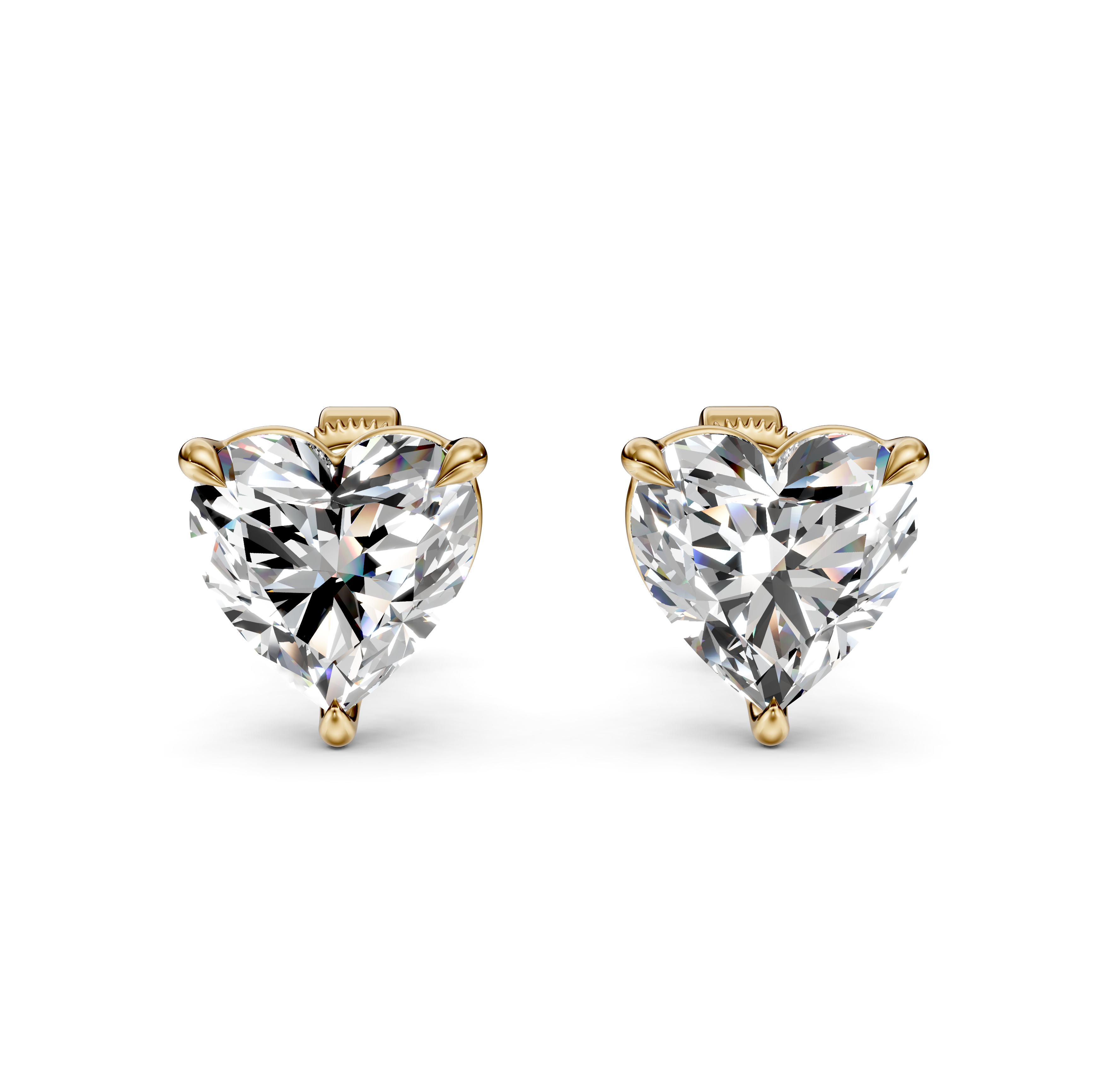 Heart Cut Diamond Stud Earrings