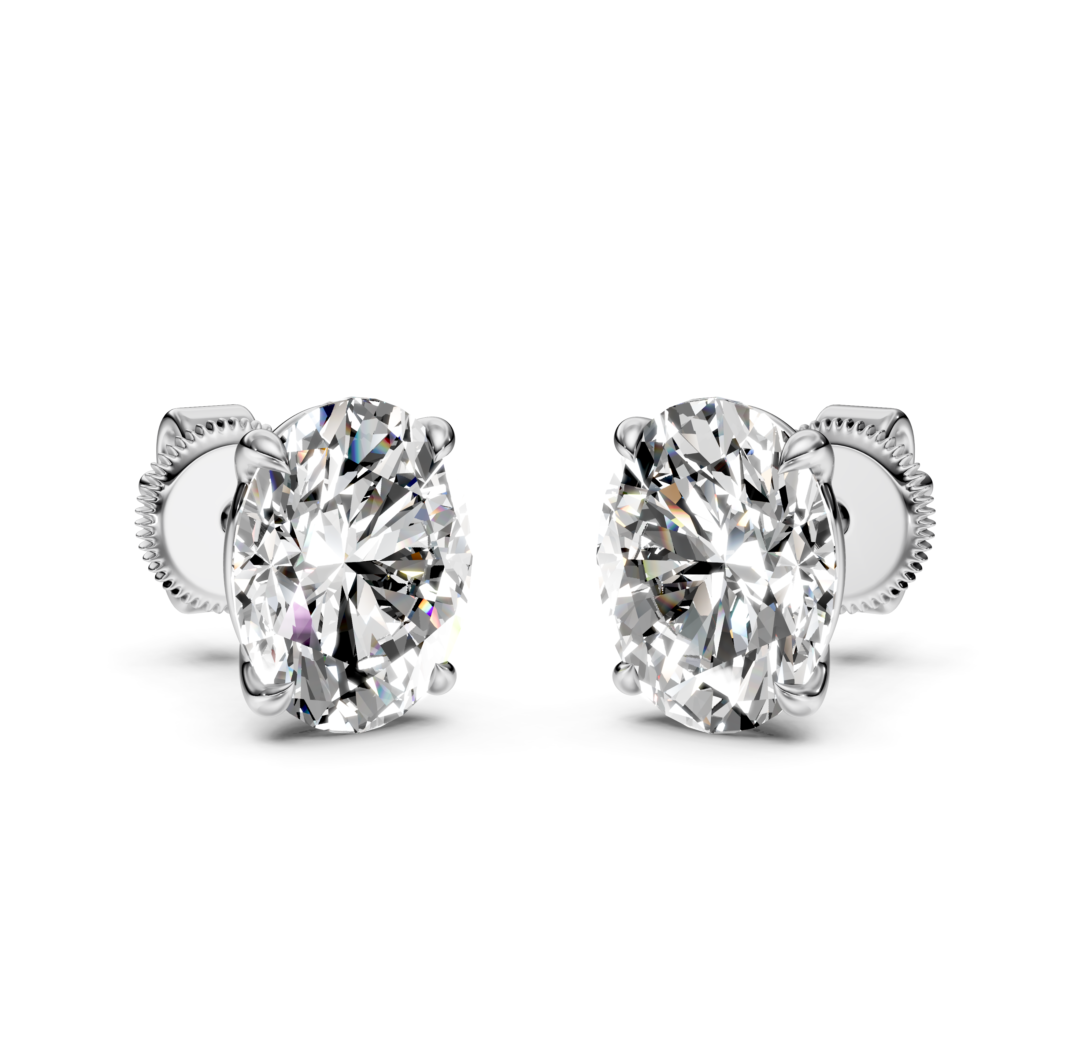 Oval Cut Diamond Stud Earrings