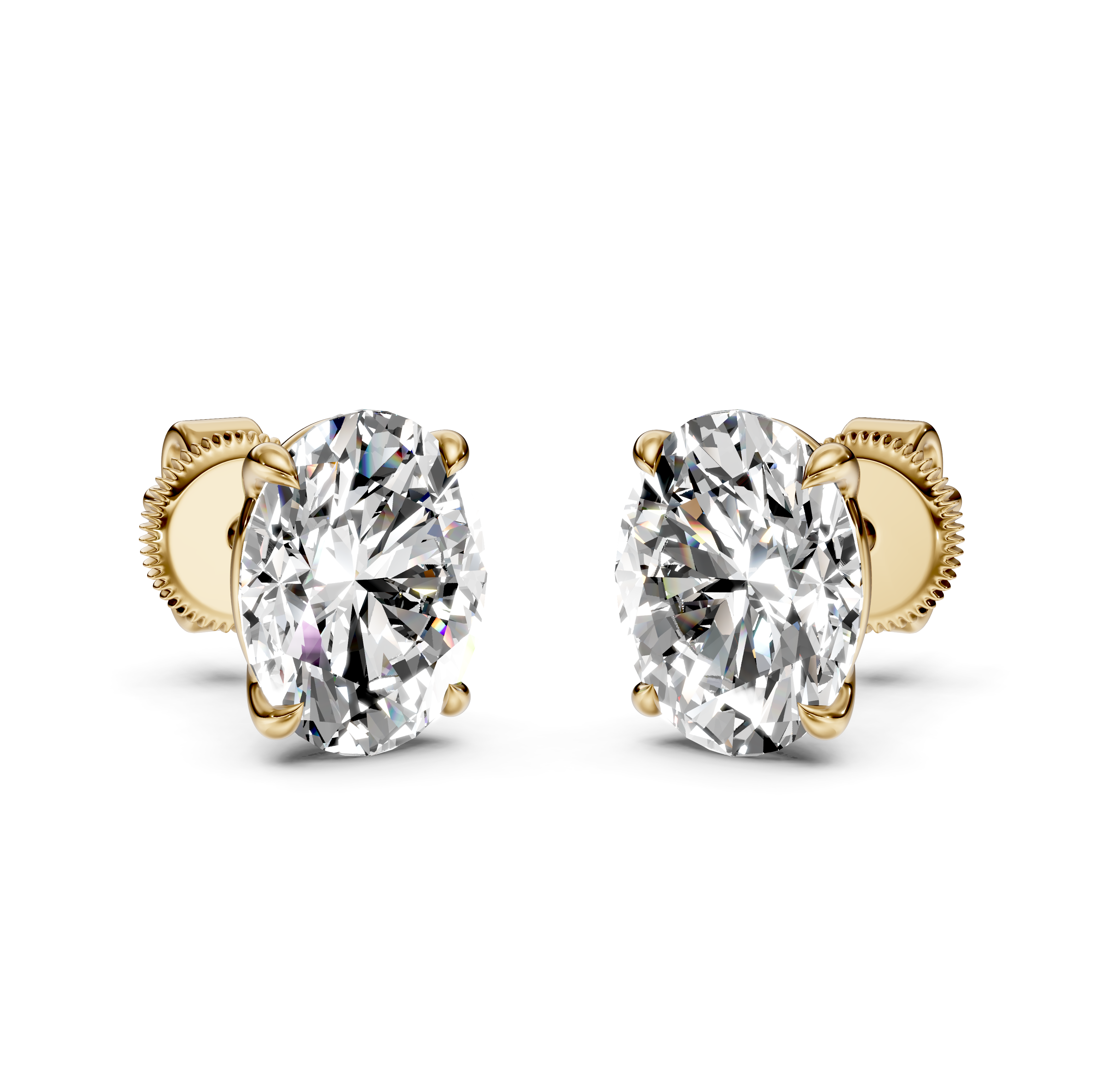 Oval Cut Diamond Stud Earrings