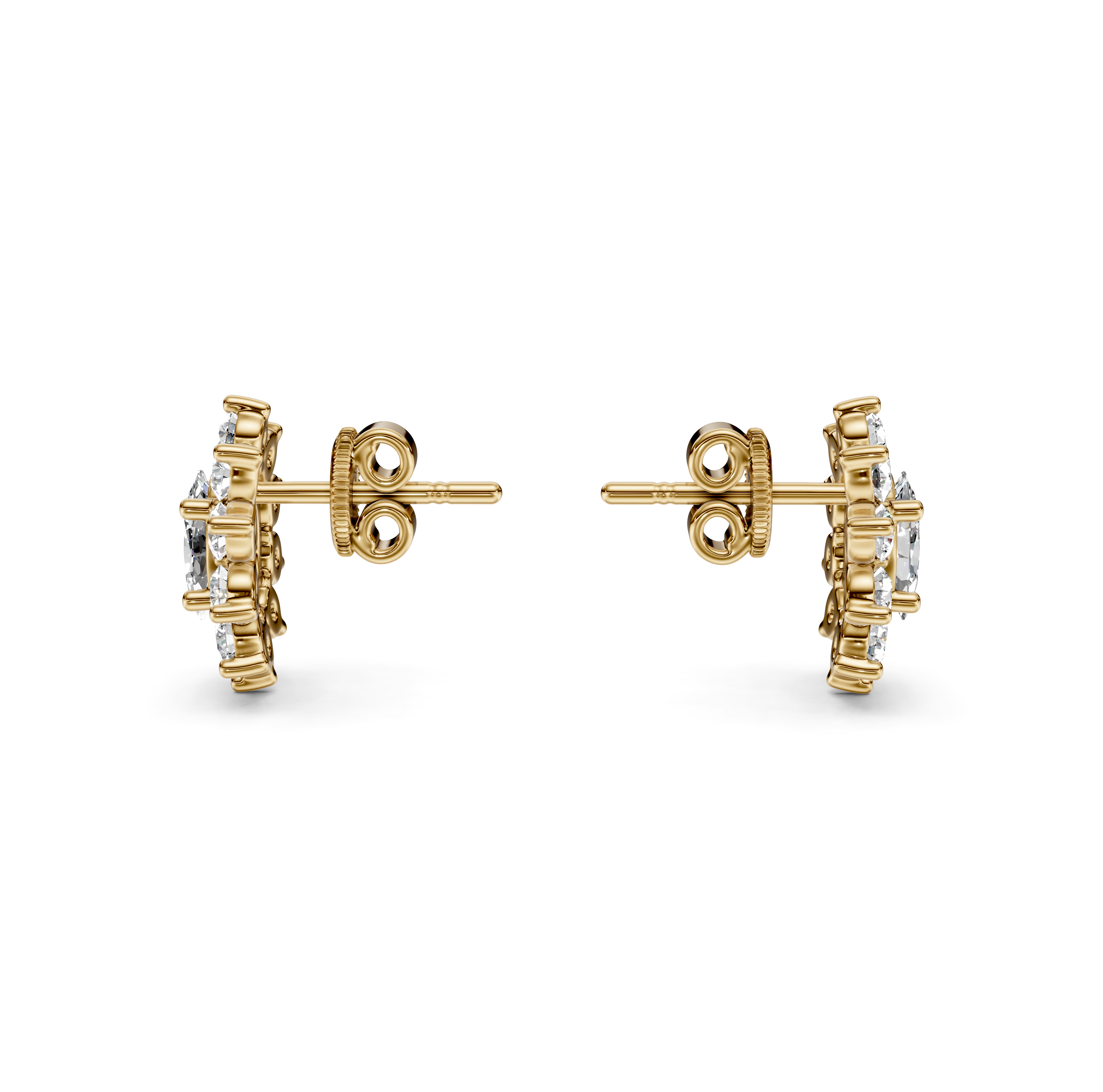 Oval Cut Halo Diamond Stud Earrings