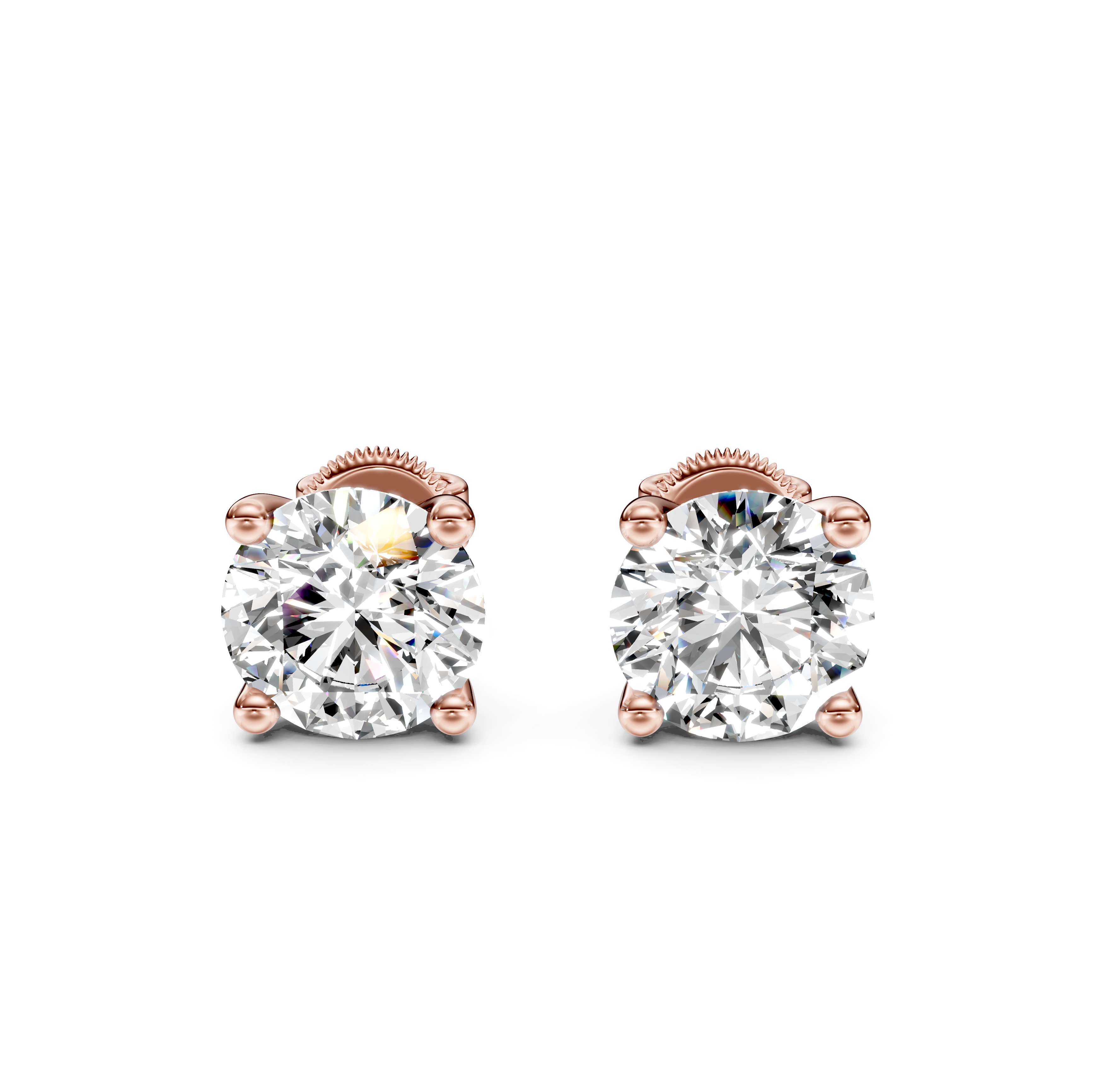 Round Cut Diamond Stud Earrings