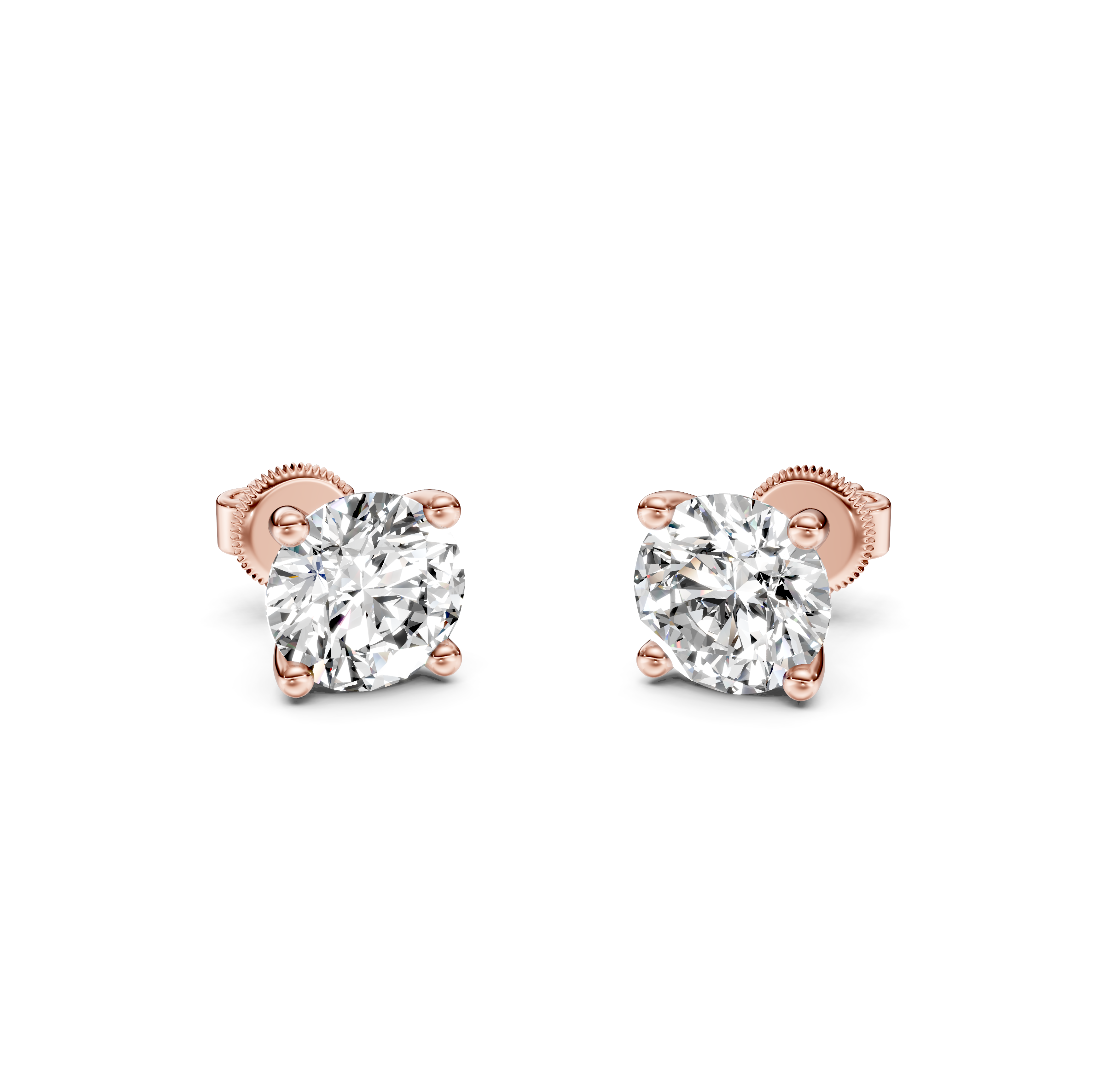 Round Cut Diamond Stud Earrings