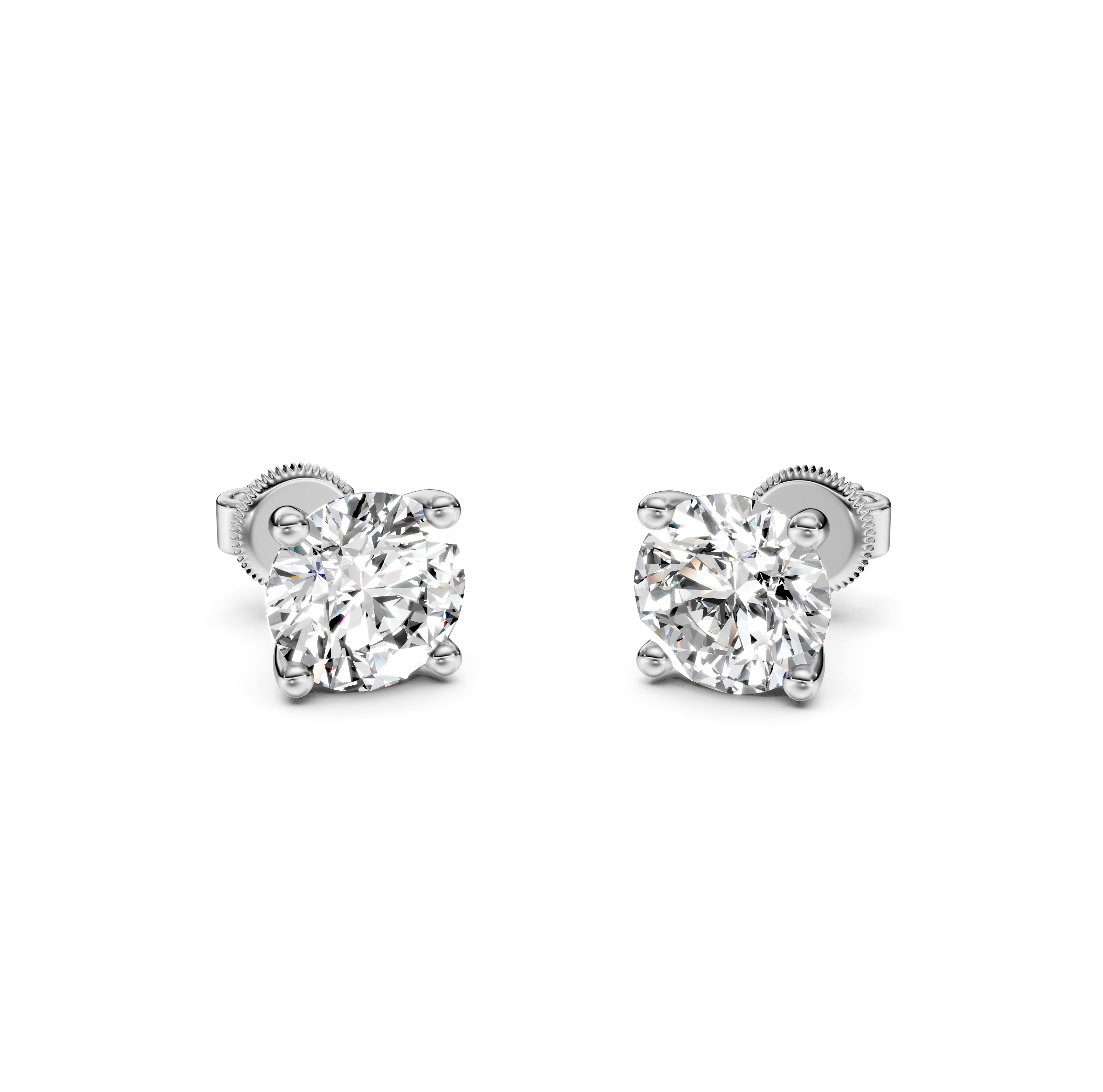 Round Cut Diamond Stud Earrings