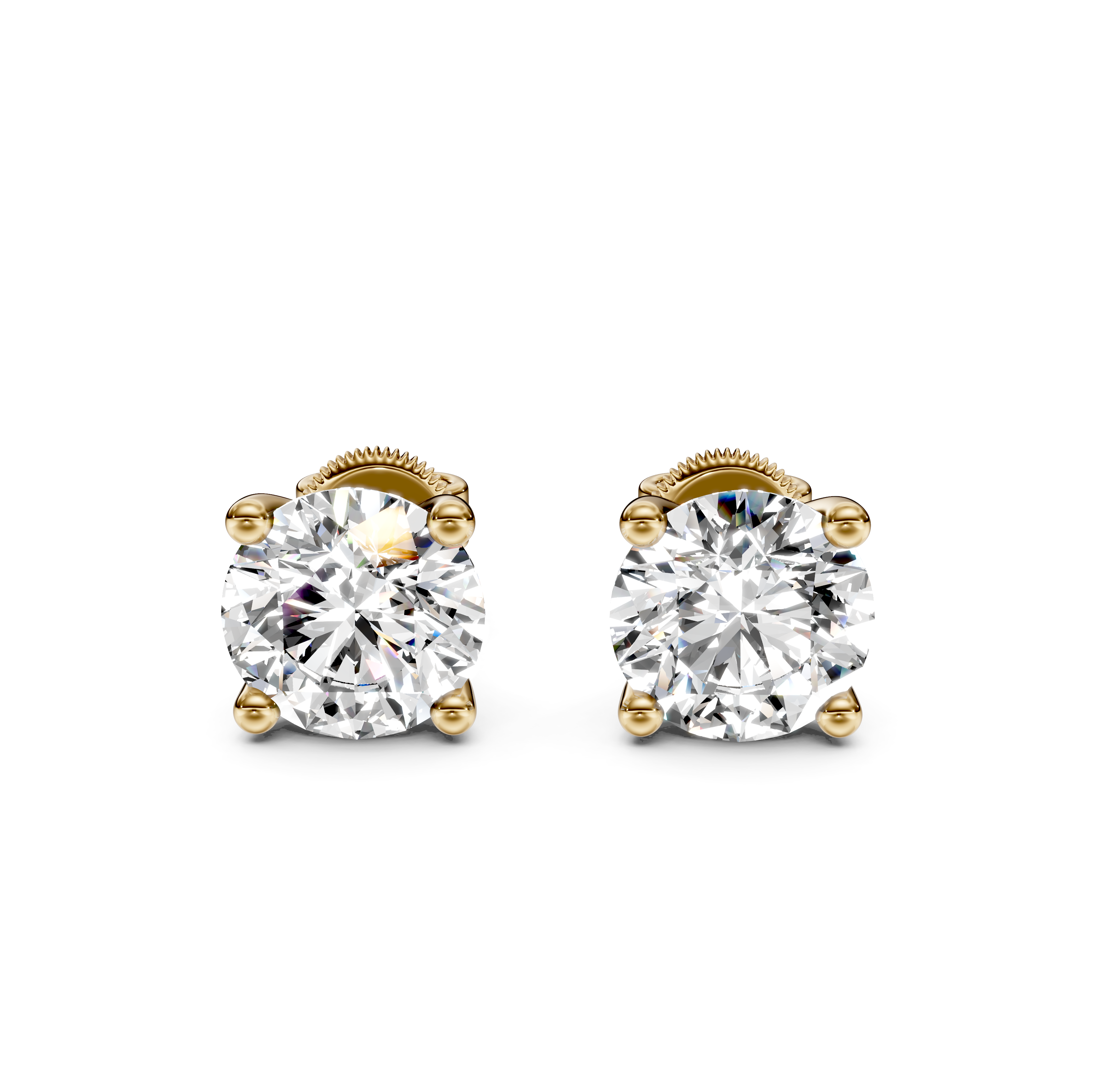 Round Cut Diamond Stud Earrings