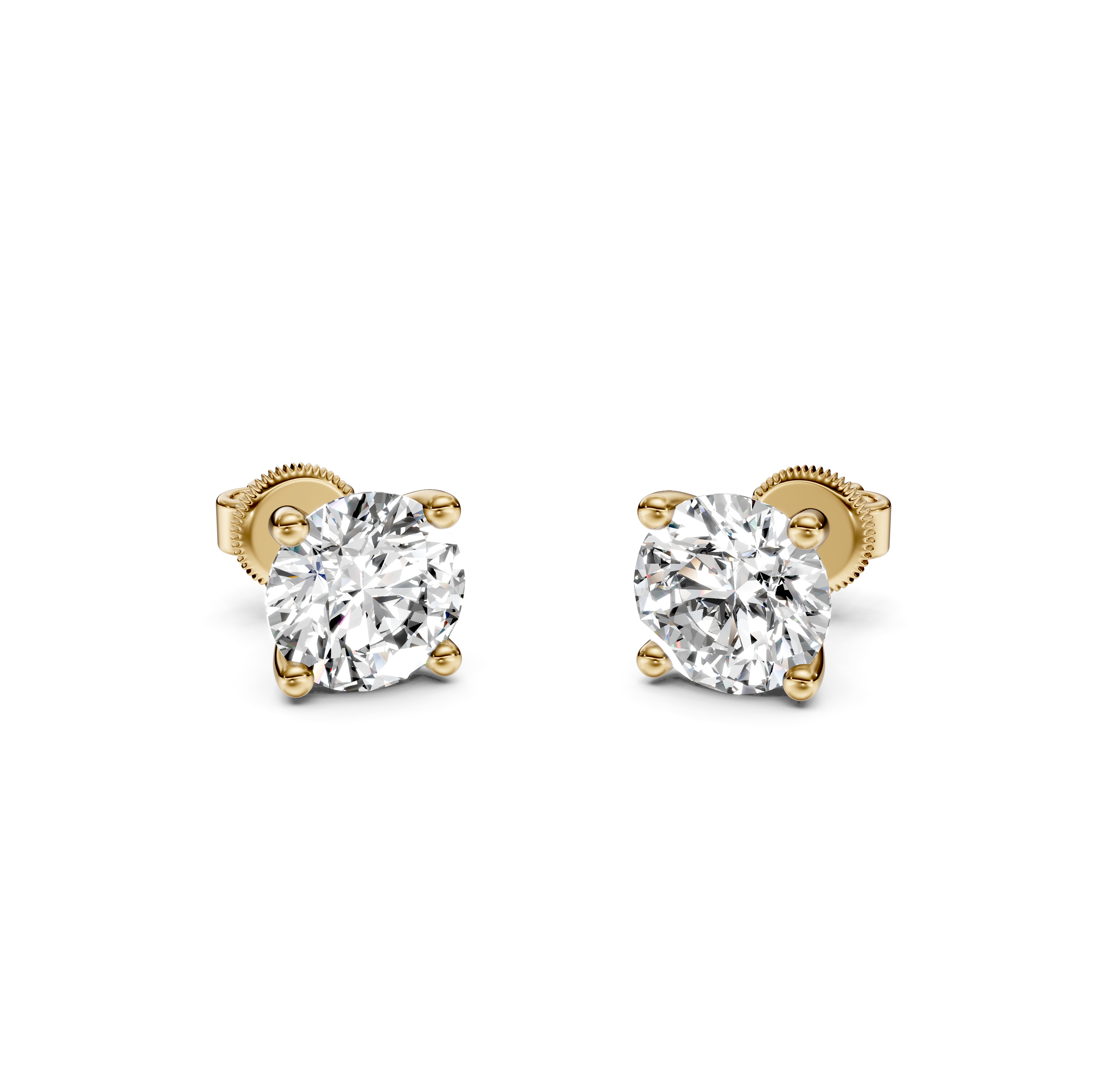Round Cut Diamond Stud Earrings