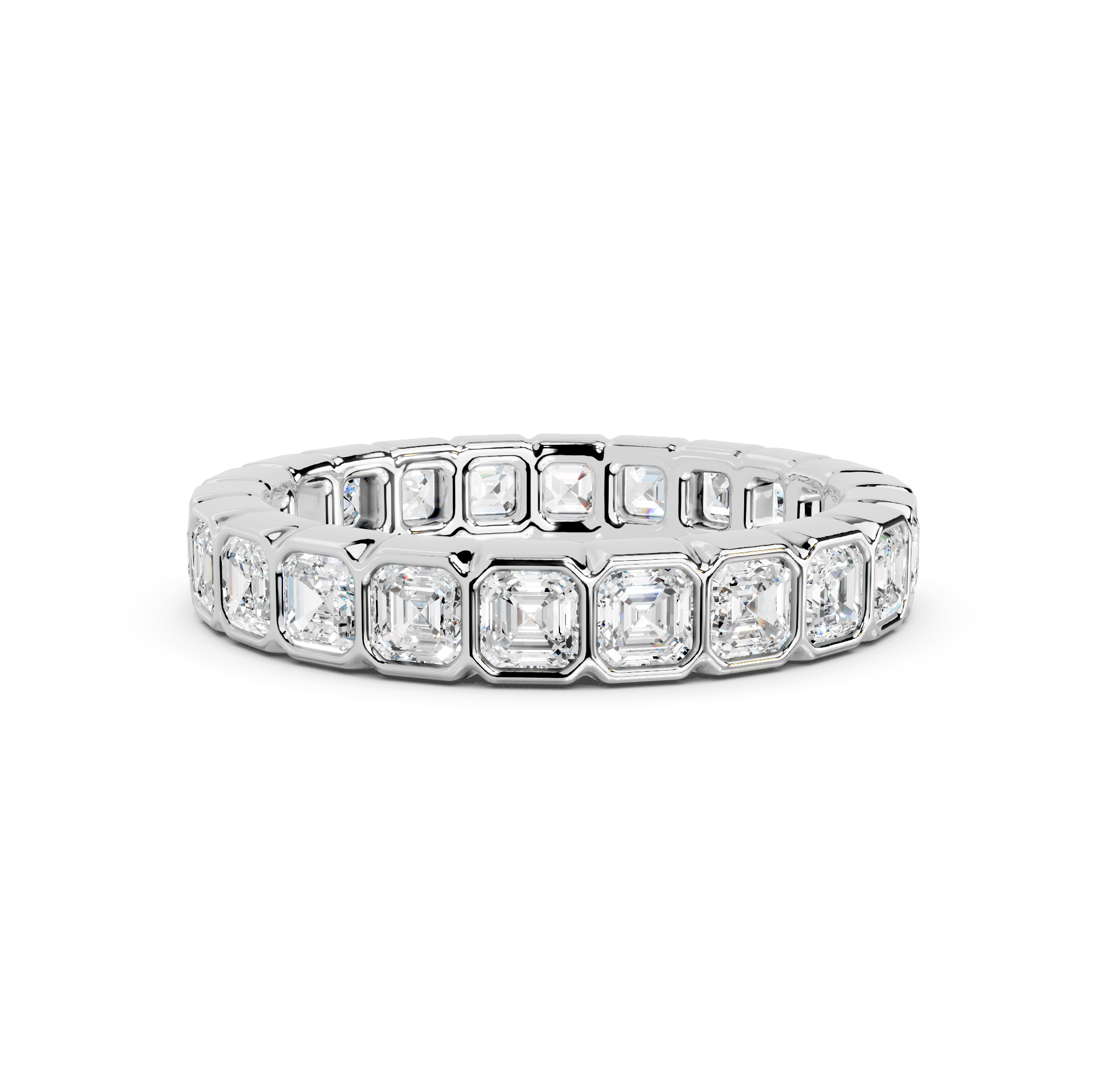 Asscher Cut Bezel Eternity Band