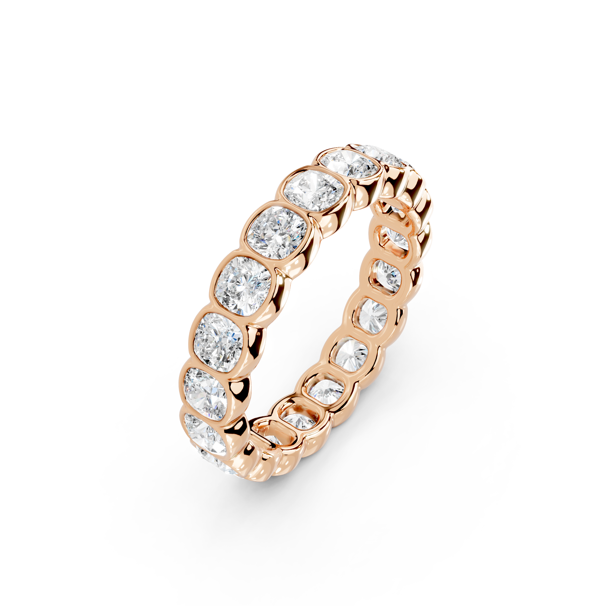 Cushion Cut Bezel Eternity Band