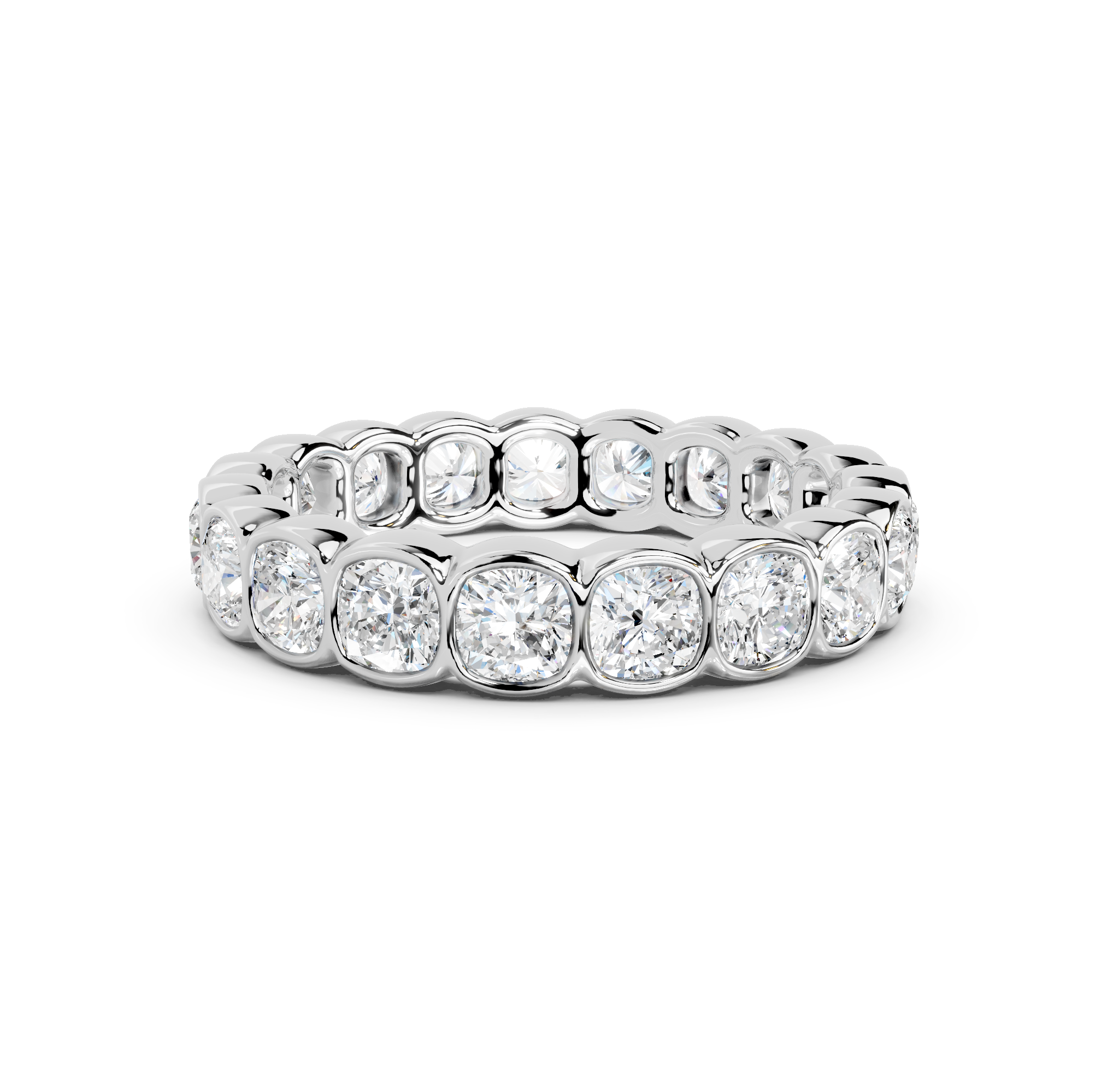 Cushion Cut Bezel Eternity Band