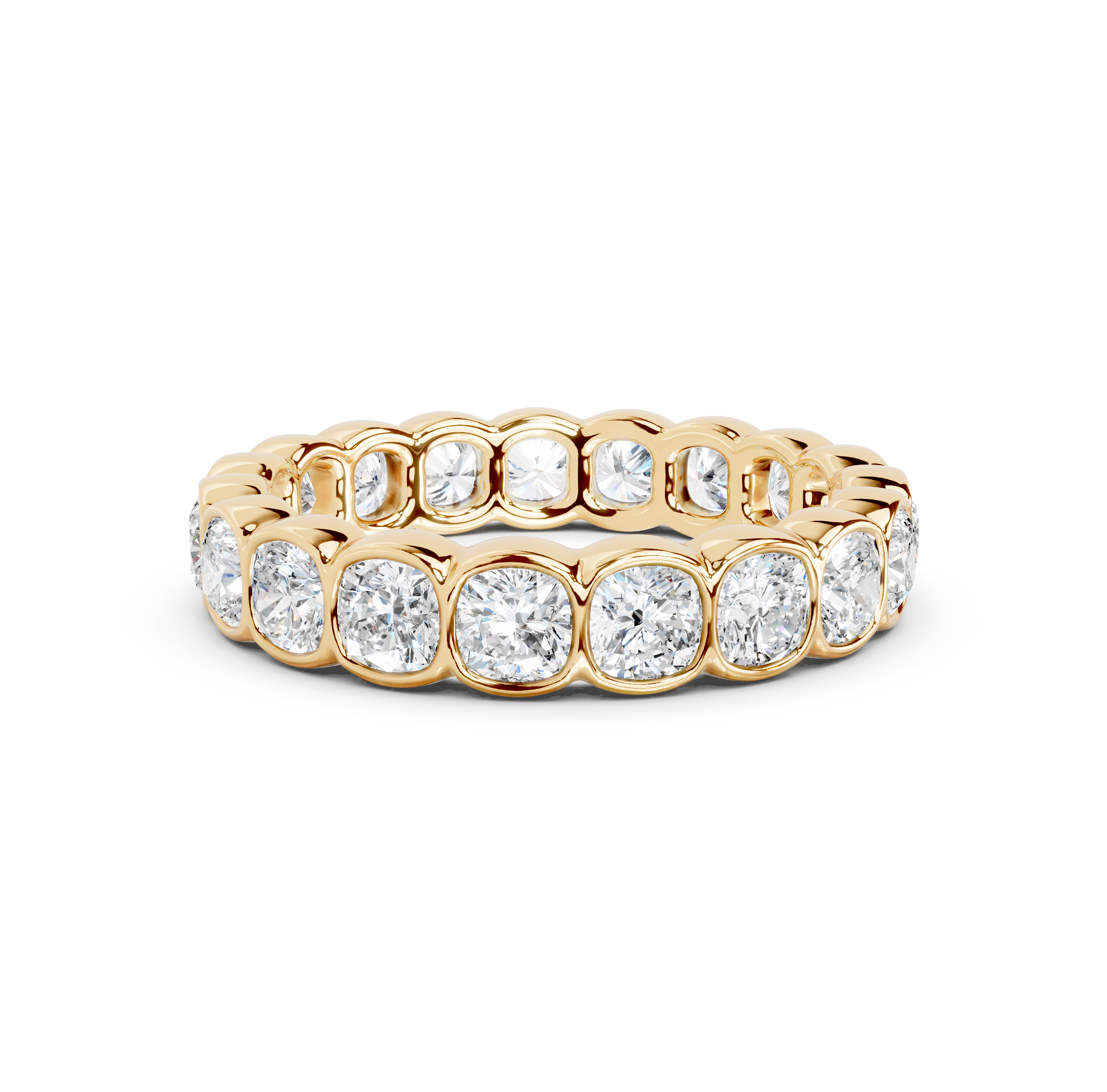 Cushion Cut Bezel Eternity Band