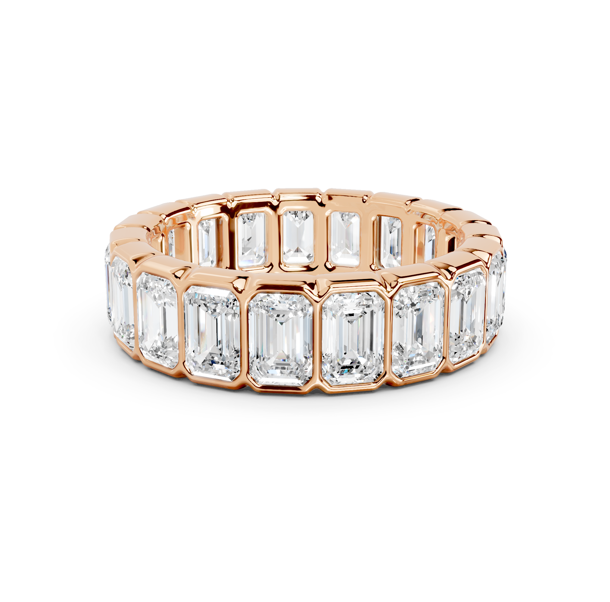 Emerald Cut Bezel Eternity Band