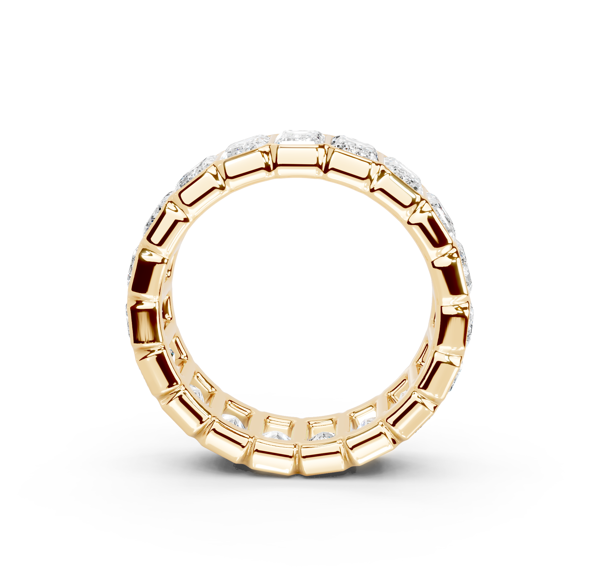 Emerald Cut Bezel Eternity Band