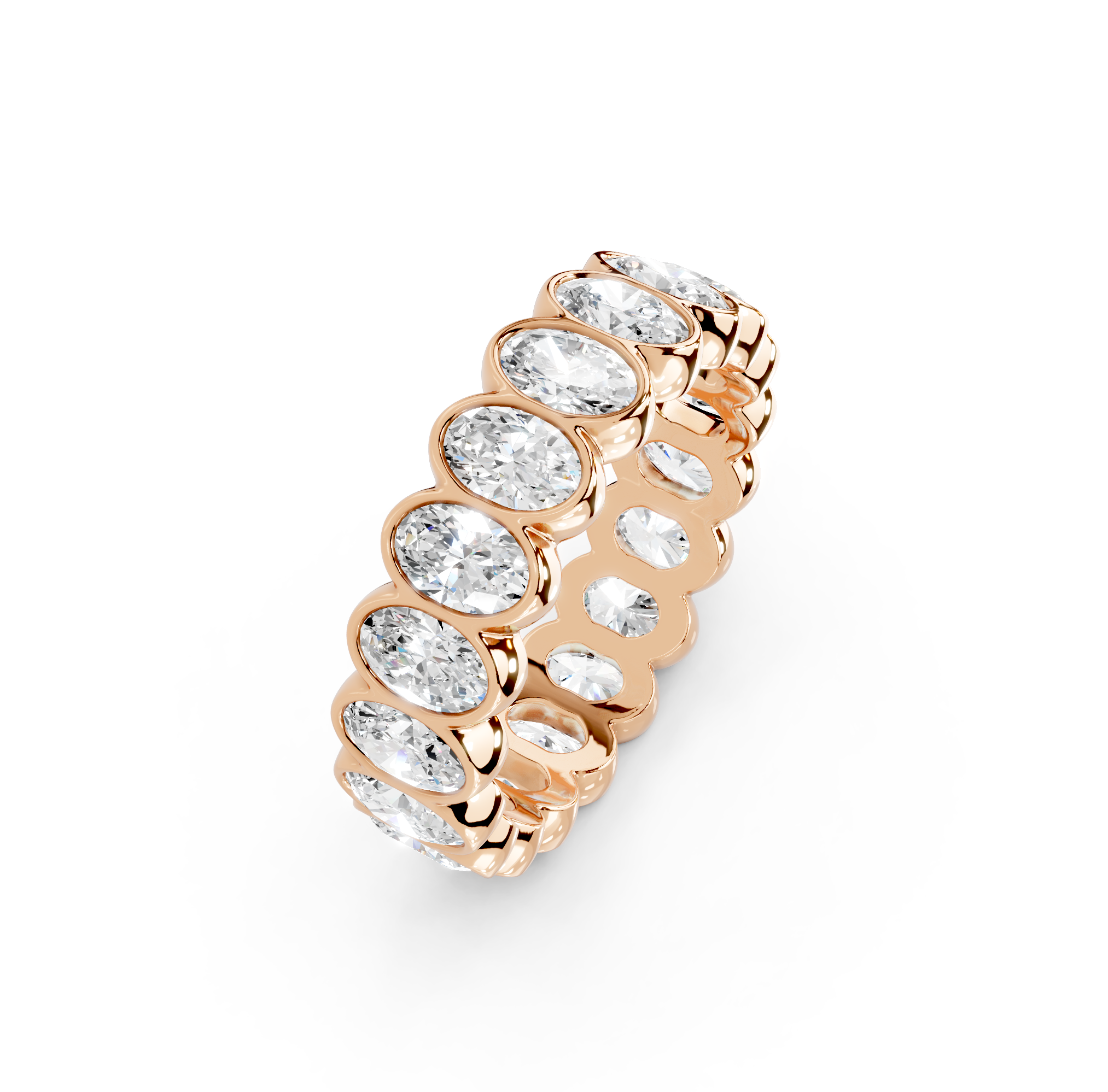 Oval Cut Bezel Eternity Band