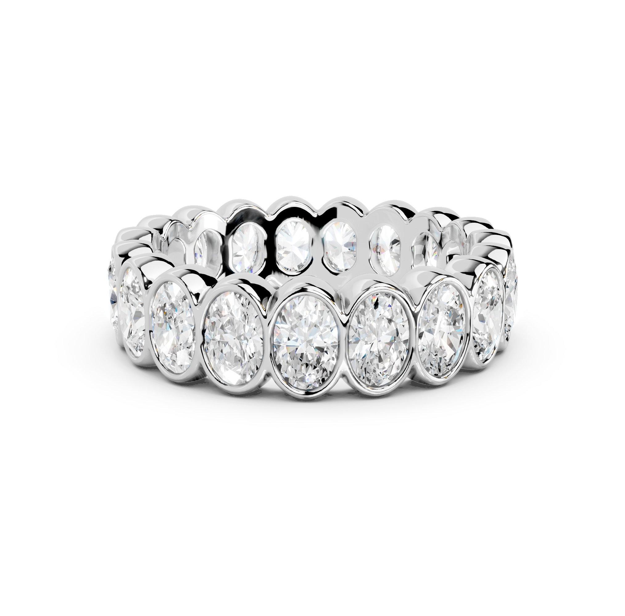 Oval Cut Bezel Eternity Band