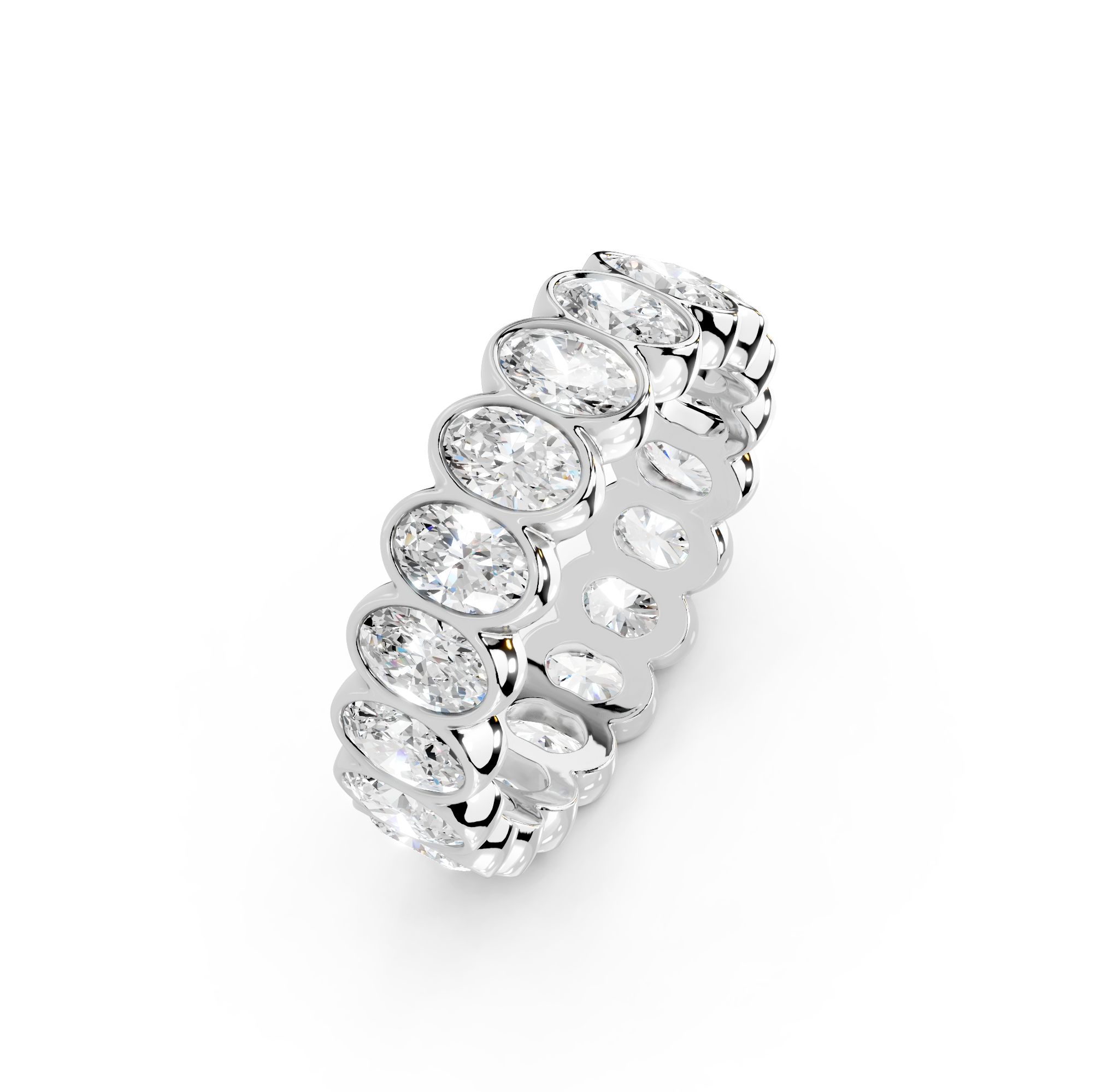Oval Cut Bezel Eternity Band