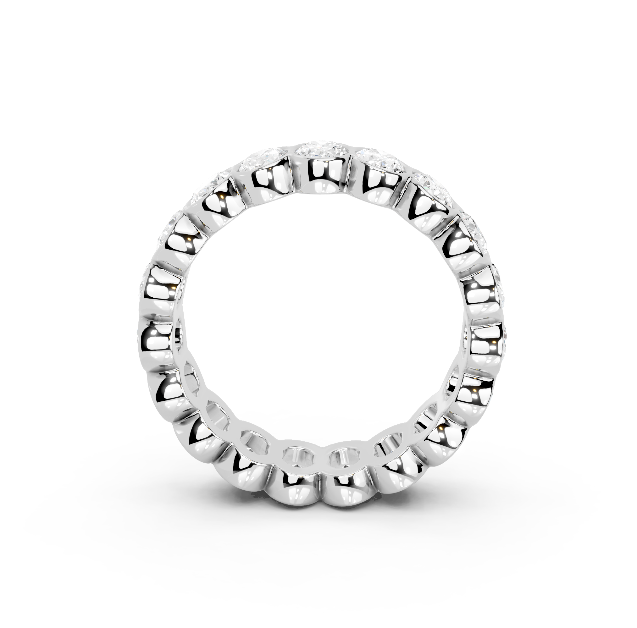 Oval Cut Bezel Eternity Band