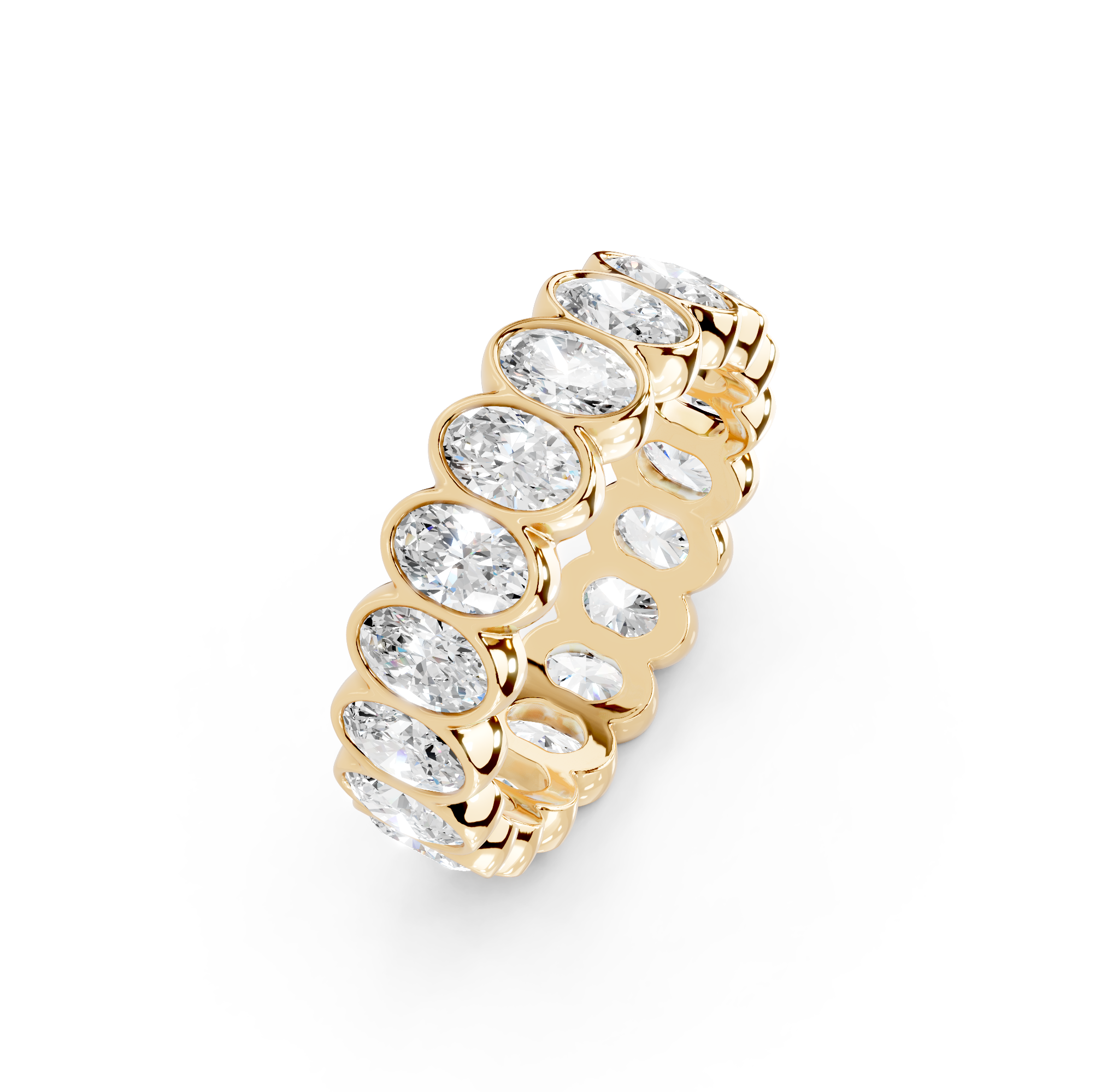 Oval Cut Bezel Eternity Band