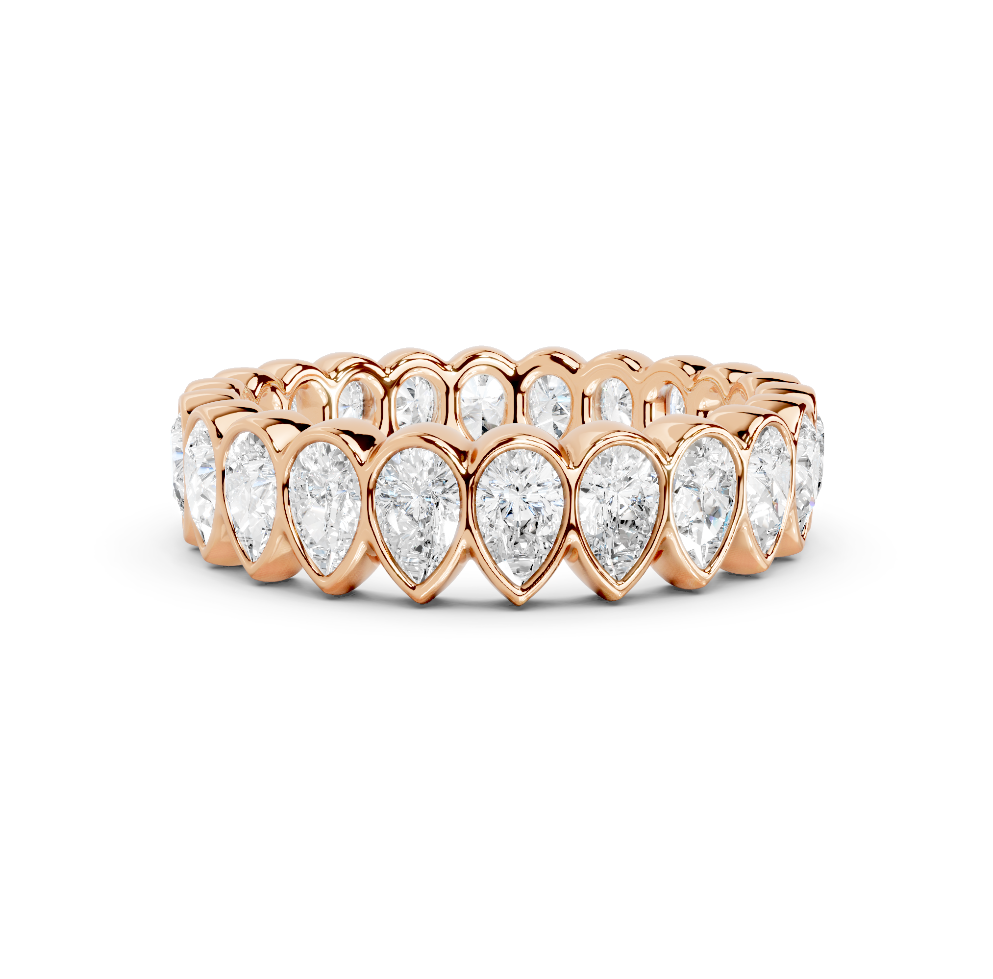Pear Cut Bezel Eternity Band