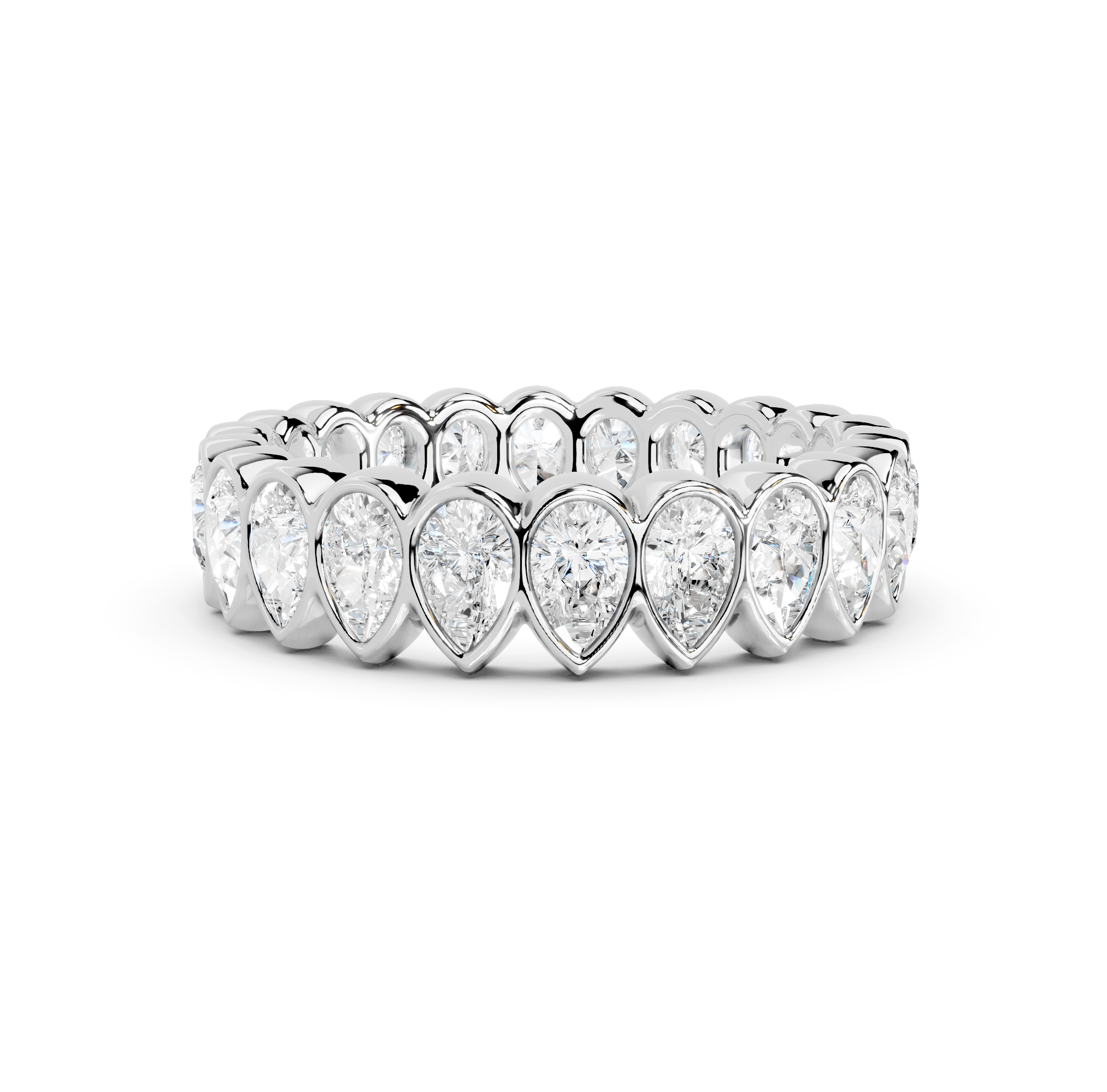 Pear Cut Bezel Eternity Band