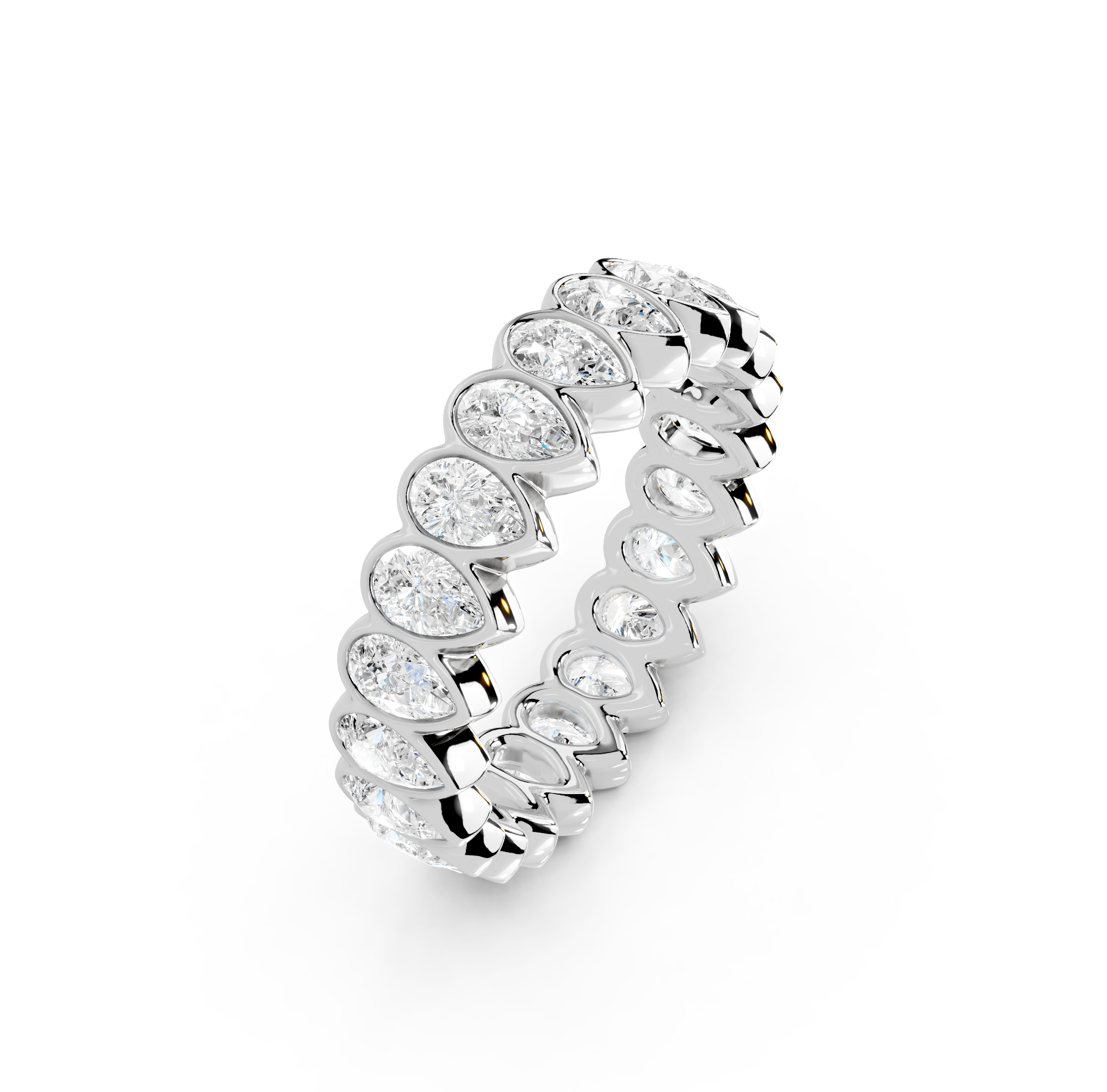 Pear Cut Bezel Eternity Band