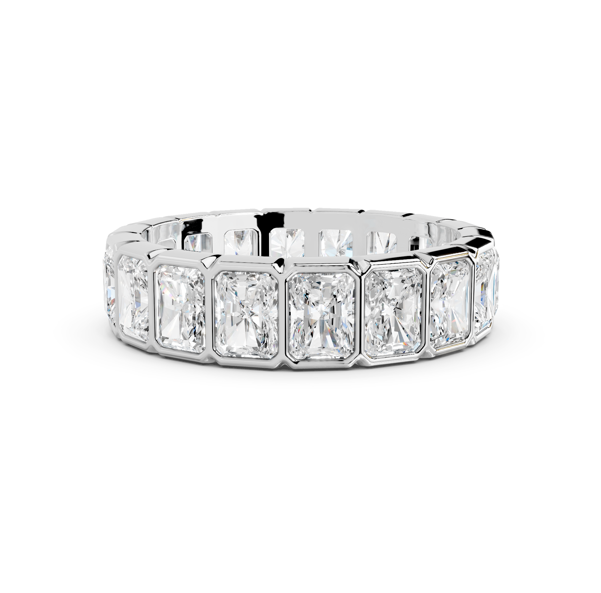 Radiant Cut Bezel Eternity Band