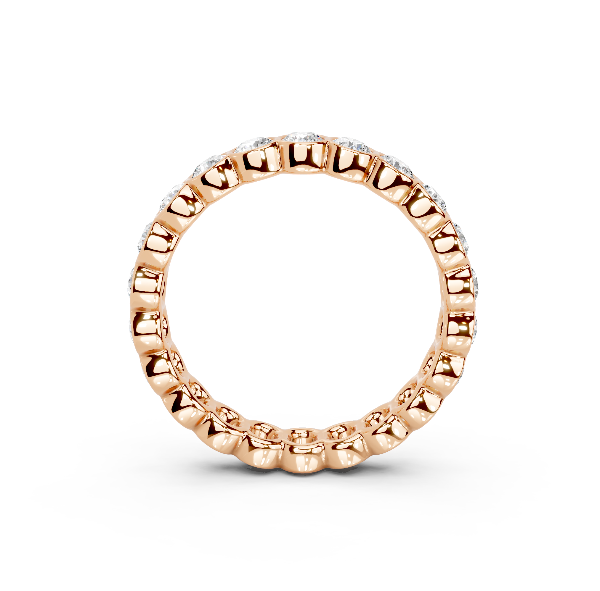 Round Cut Bezel Eternity Band
