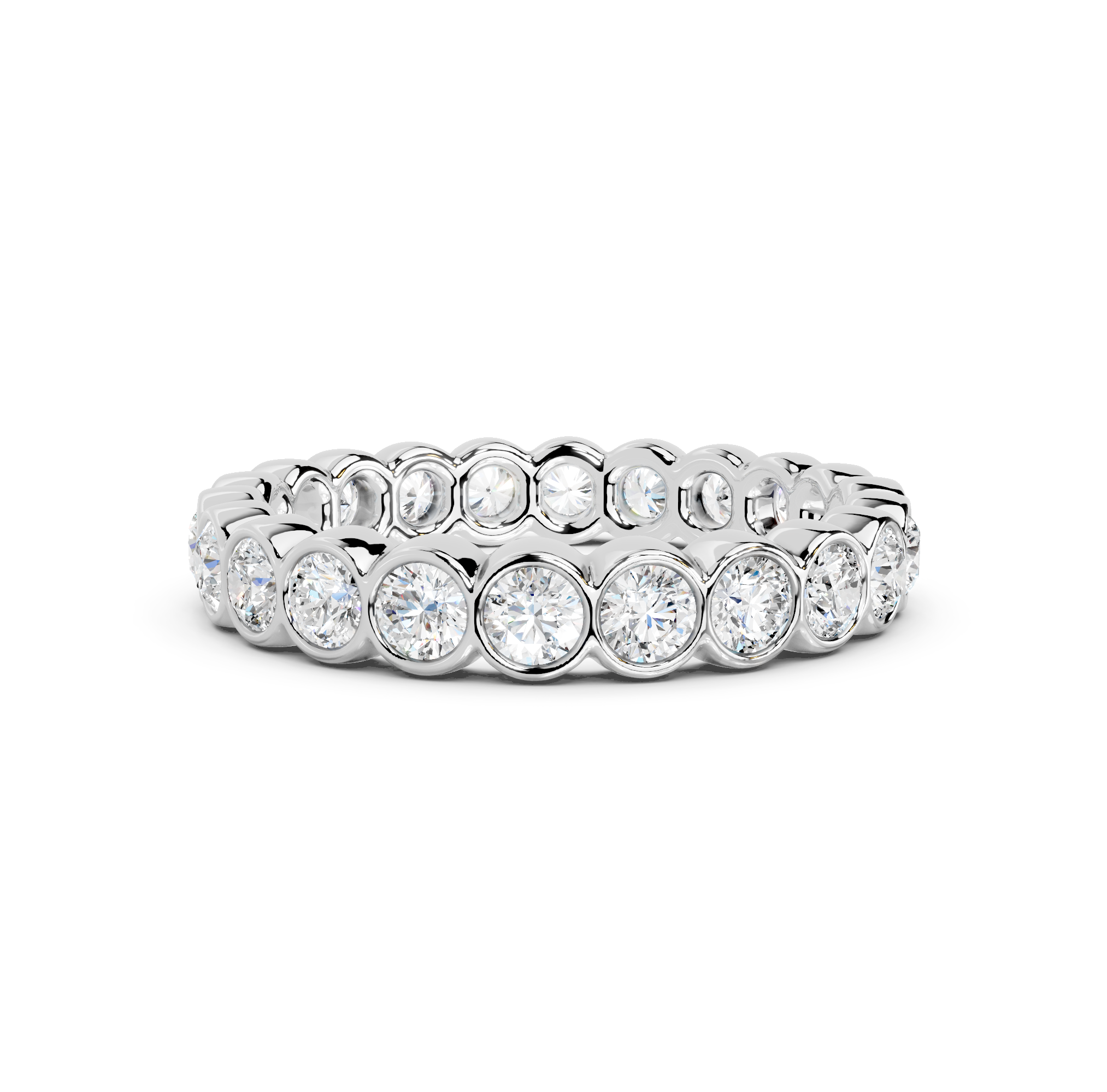 Round Cut Bezel Eternity Band