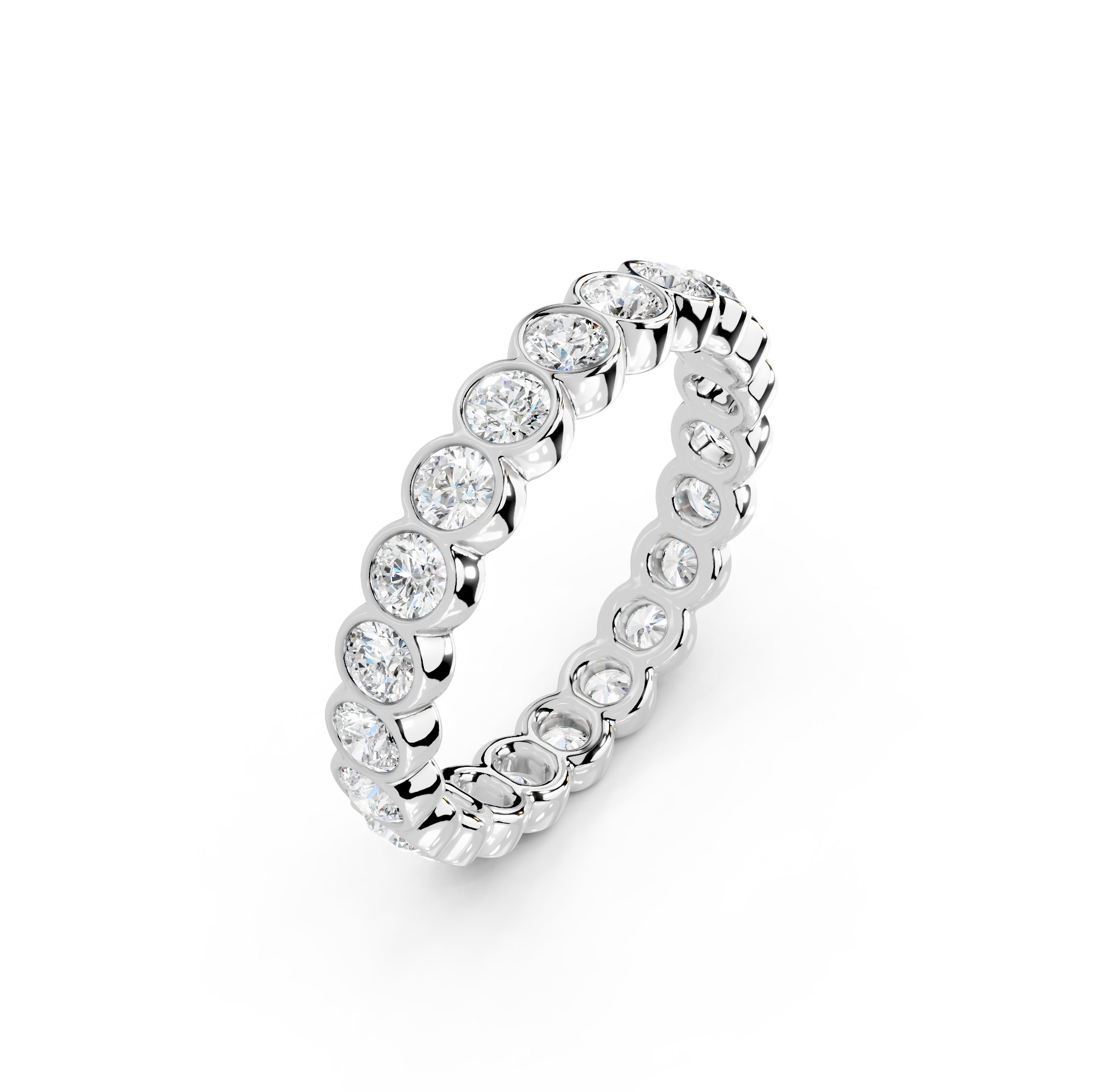 Round Cut Bezel Eternity Band