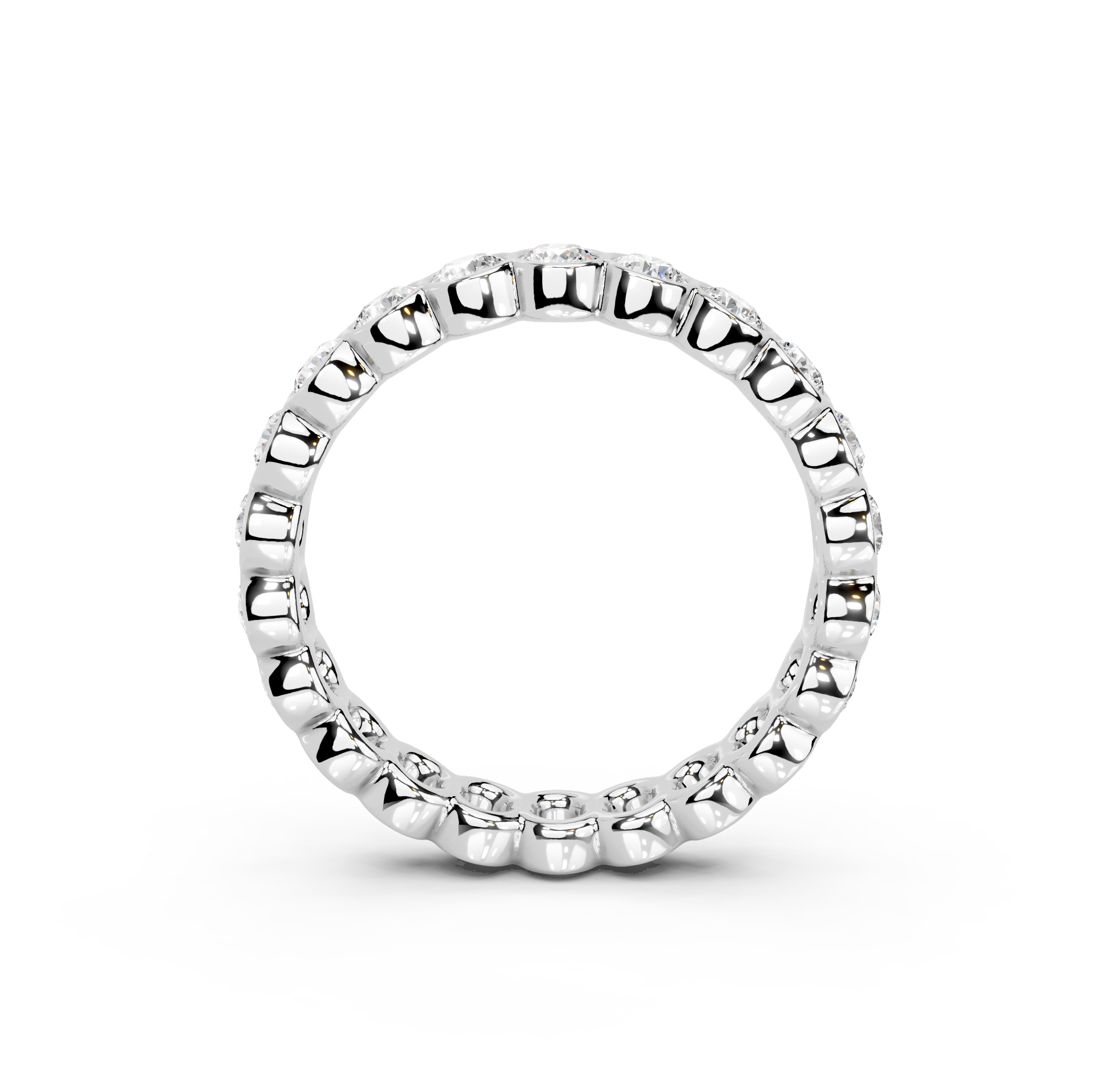 Round Cut Bezel Eternity Band