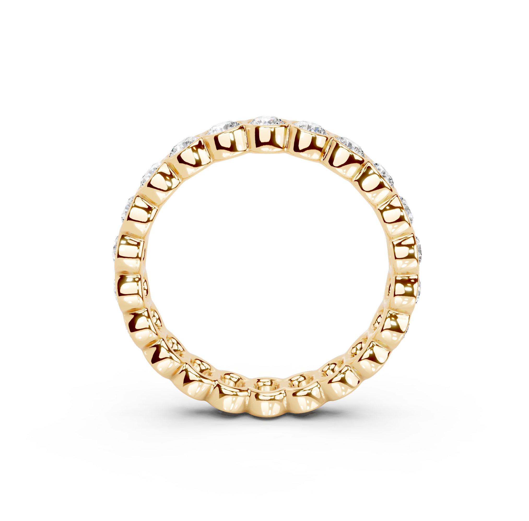Round Cut Bezel Eternity Band