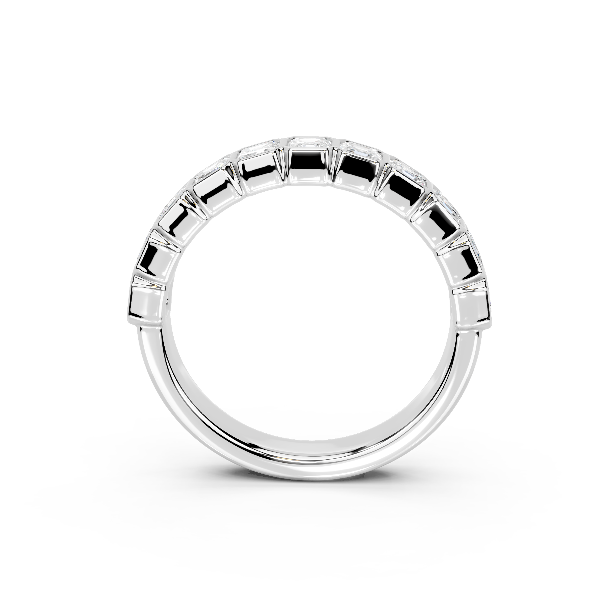Asscher Cut Bezel Half Eternity Band