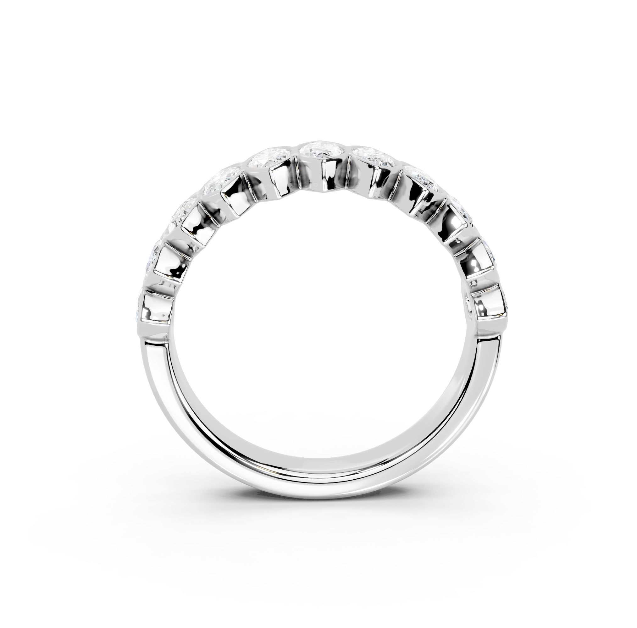 Marquise Cut Bezel Half Eternity Band