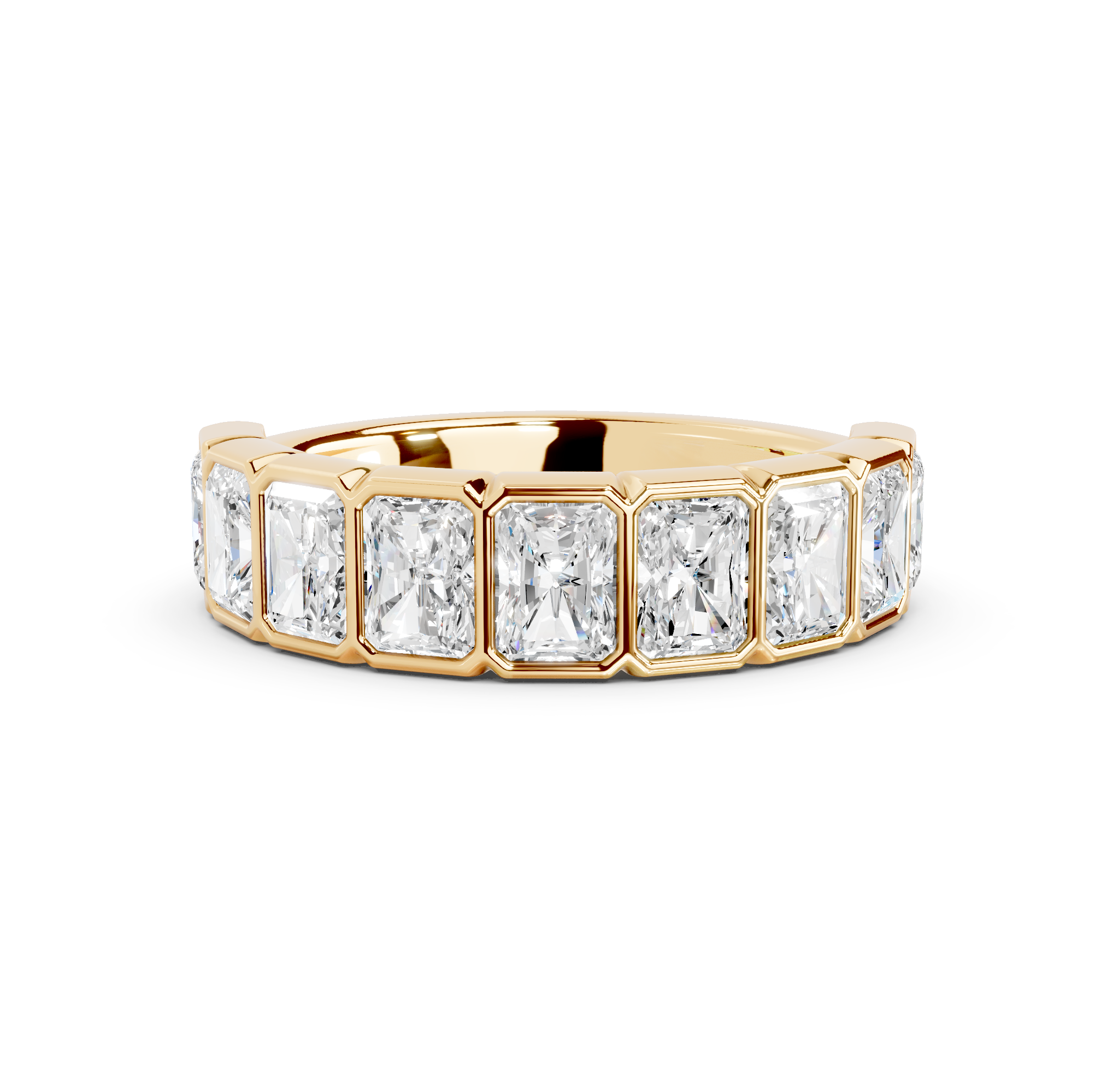 Radiant Cut Bezel Half Eternity Band