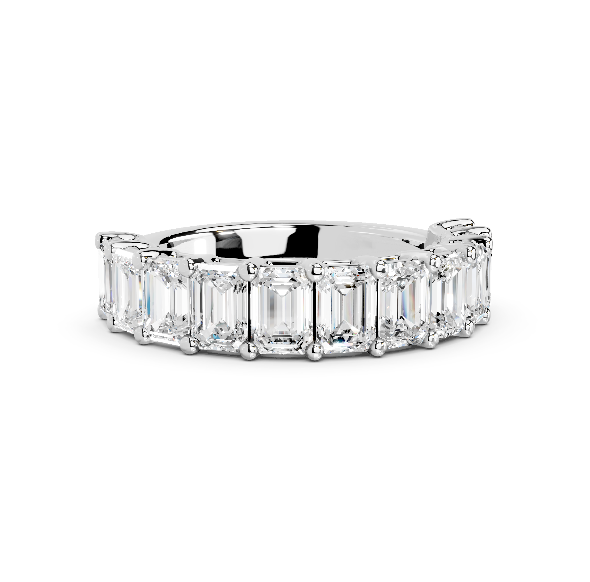 Emerald Cut Half Eternity Band