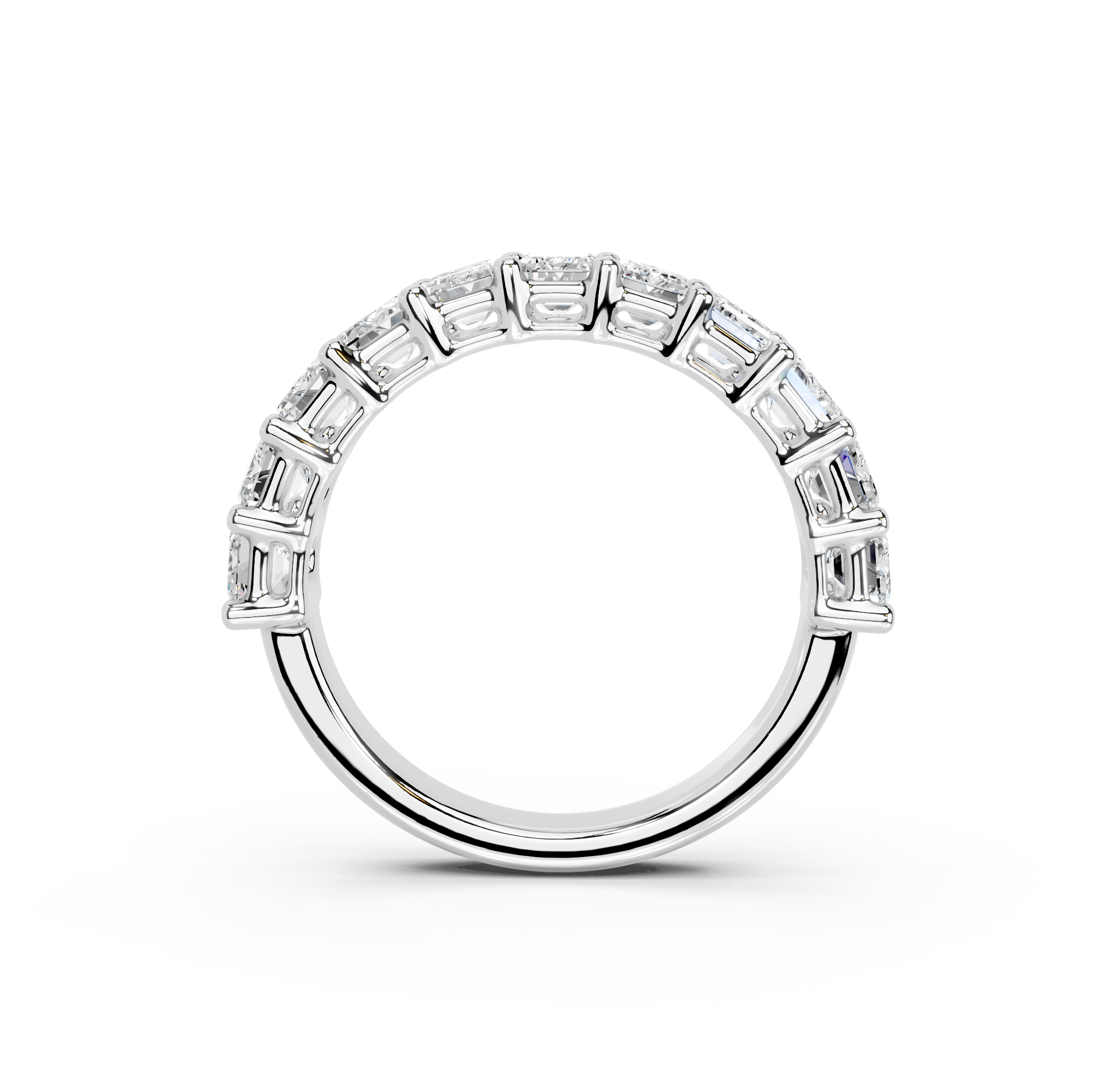 Emerald Cut Half Eternity Band
