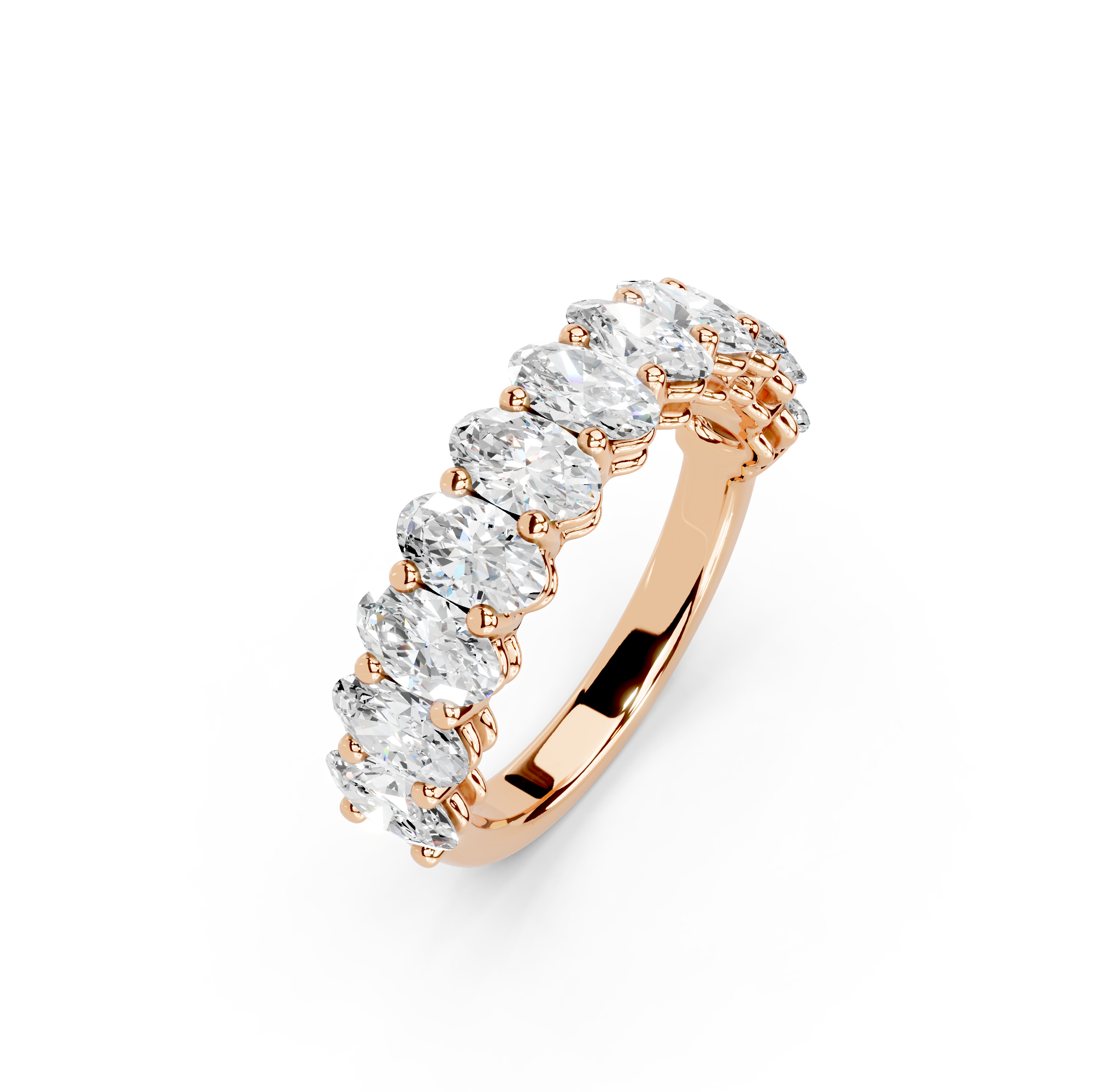 Oval Cut Half Eternity Band