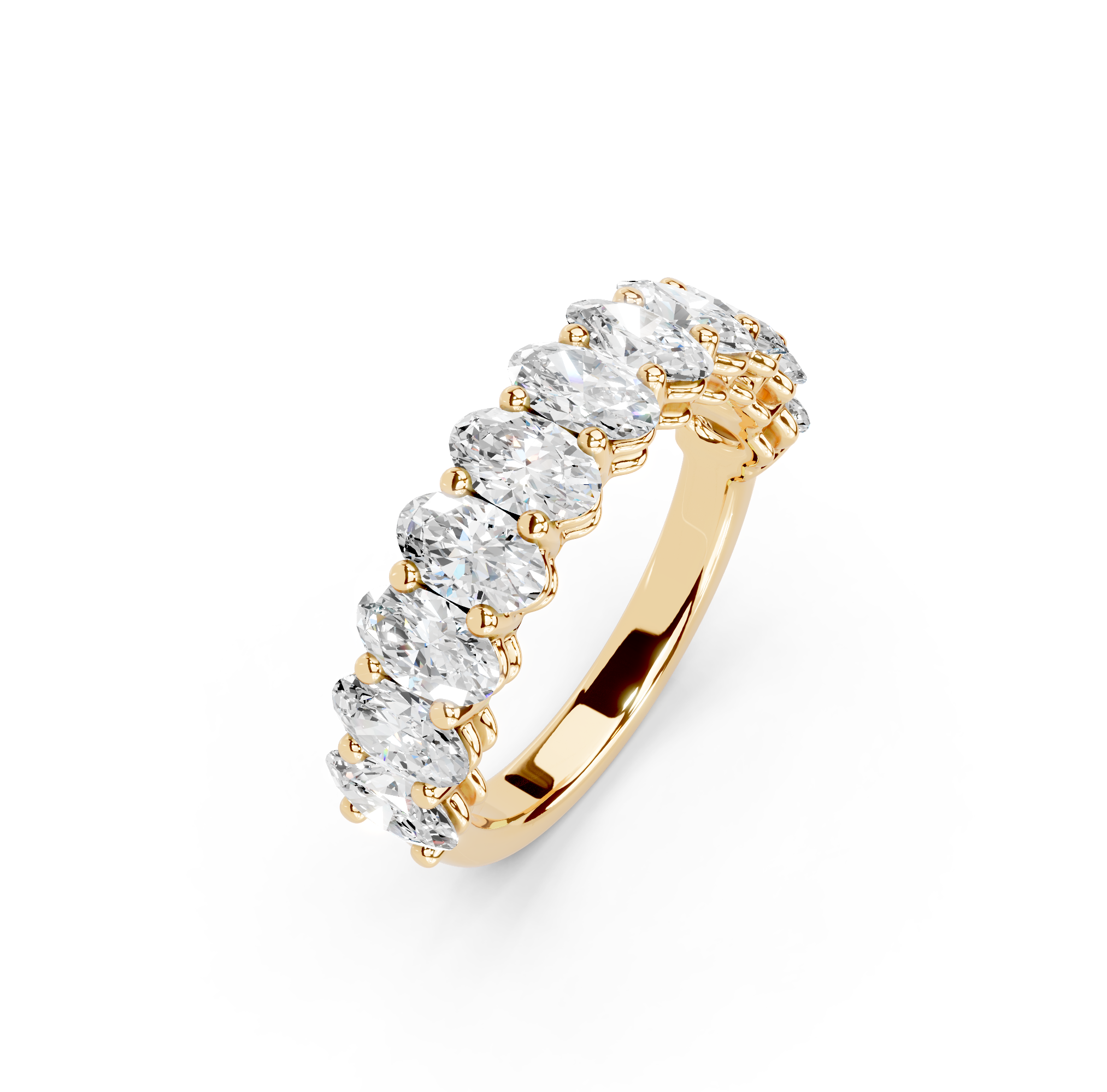 Oval Cut Half Eternity Band