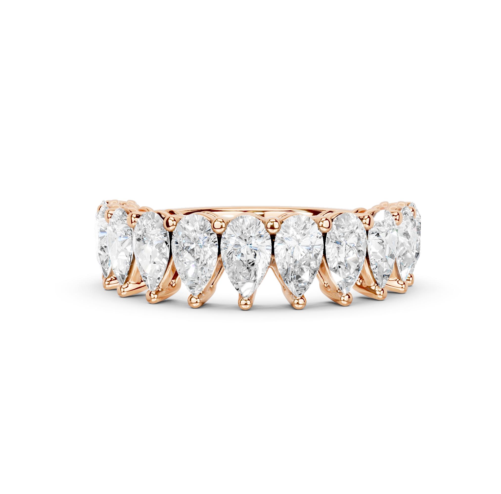 Pear Cut Half Eternity Band
