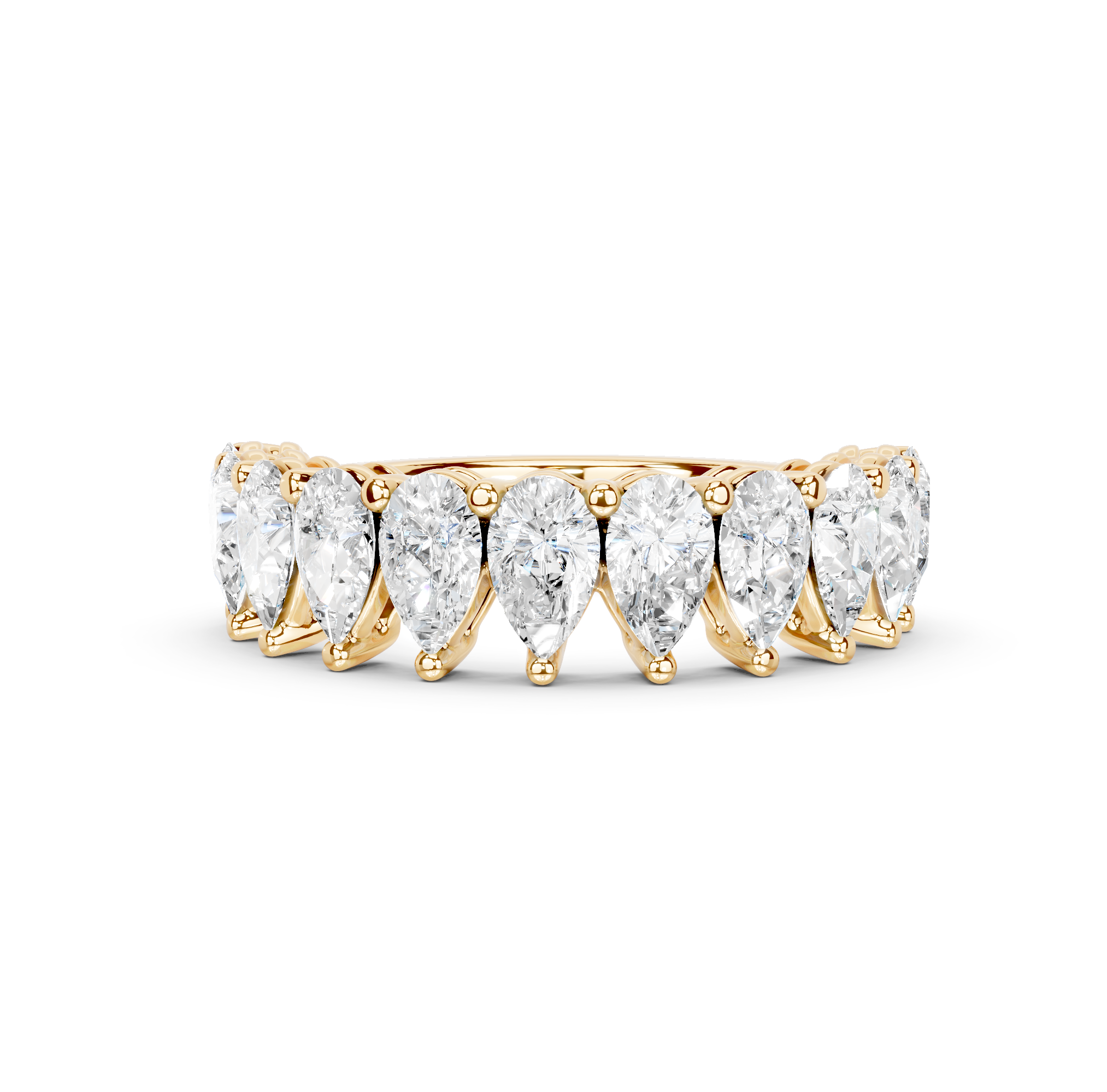Pear Cut Half Eternity Band