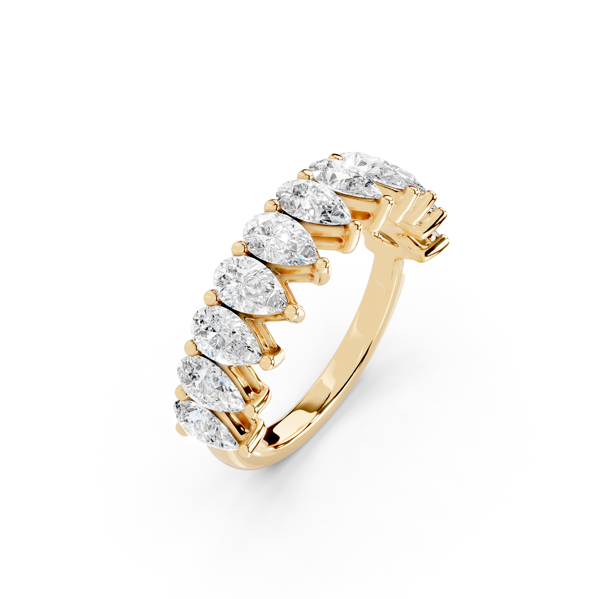 Pear Cut Half Eternity Band
