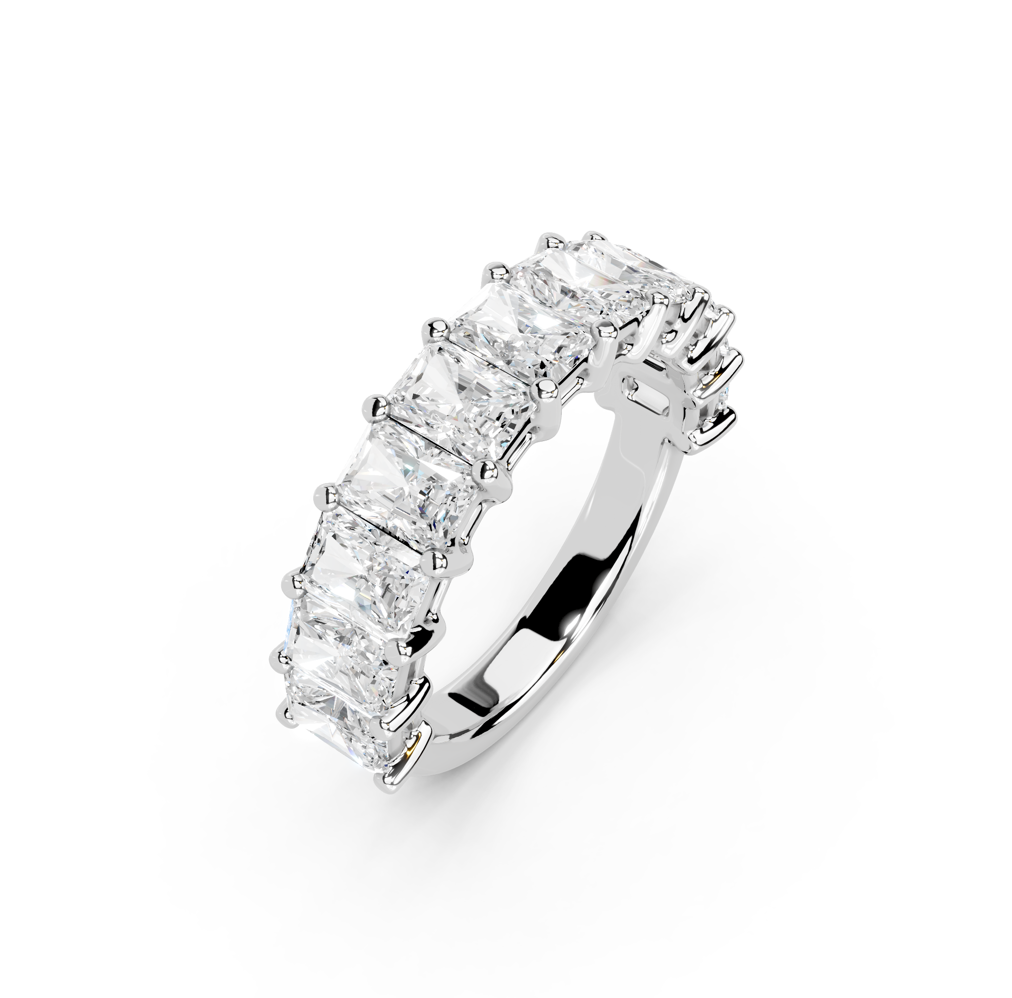 Radiant Cut Half Eternity Band