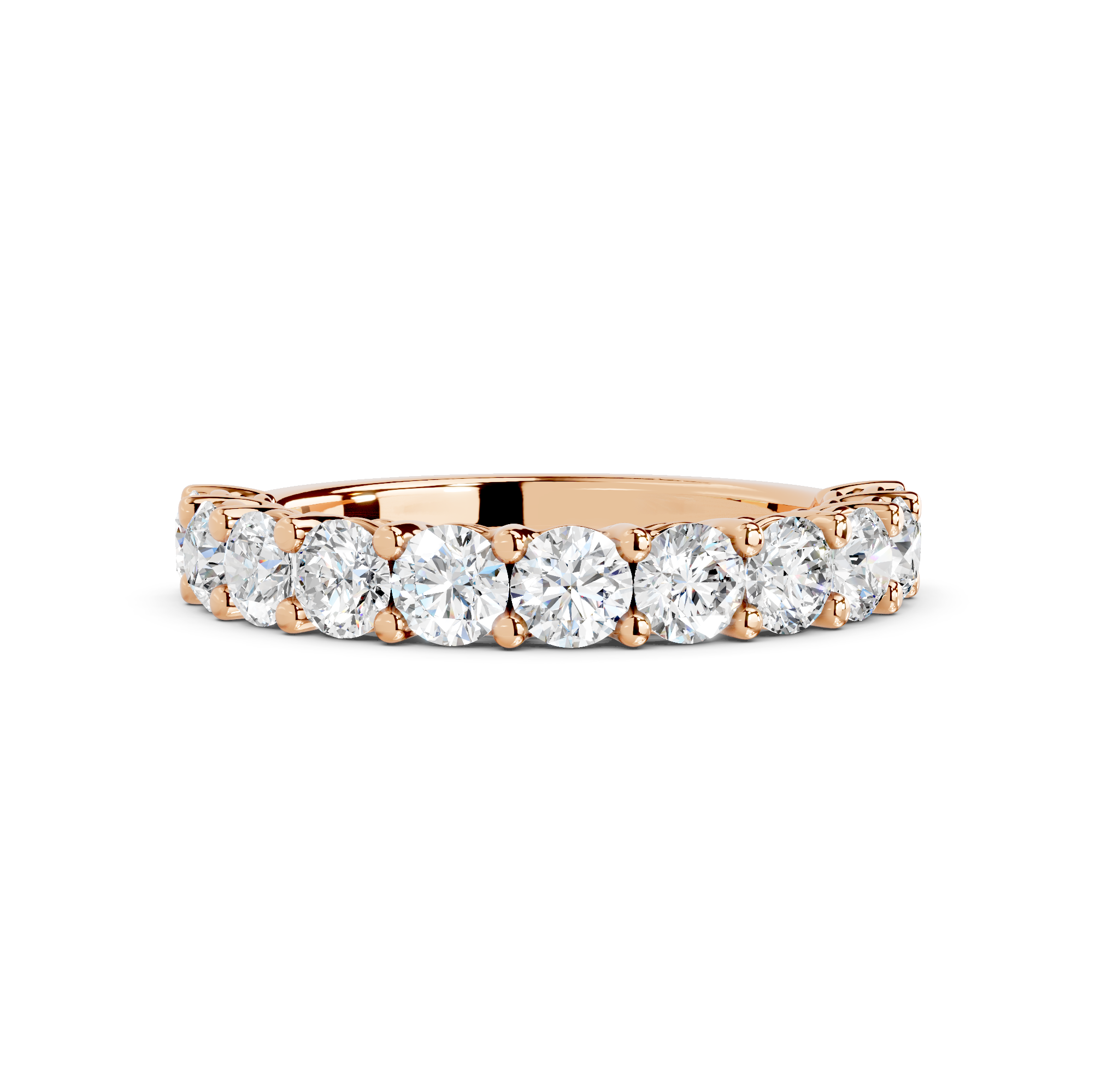 Round Cut Half Eternity Band