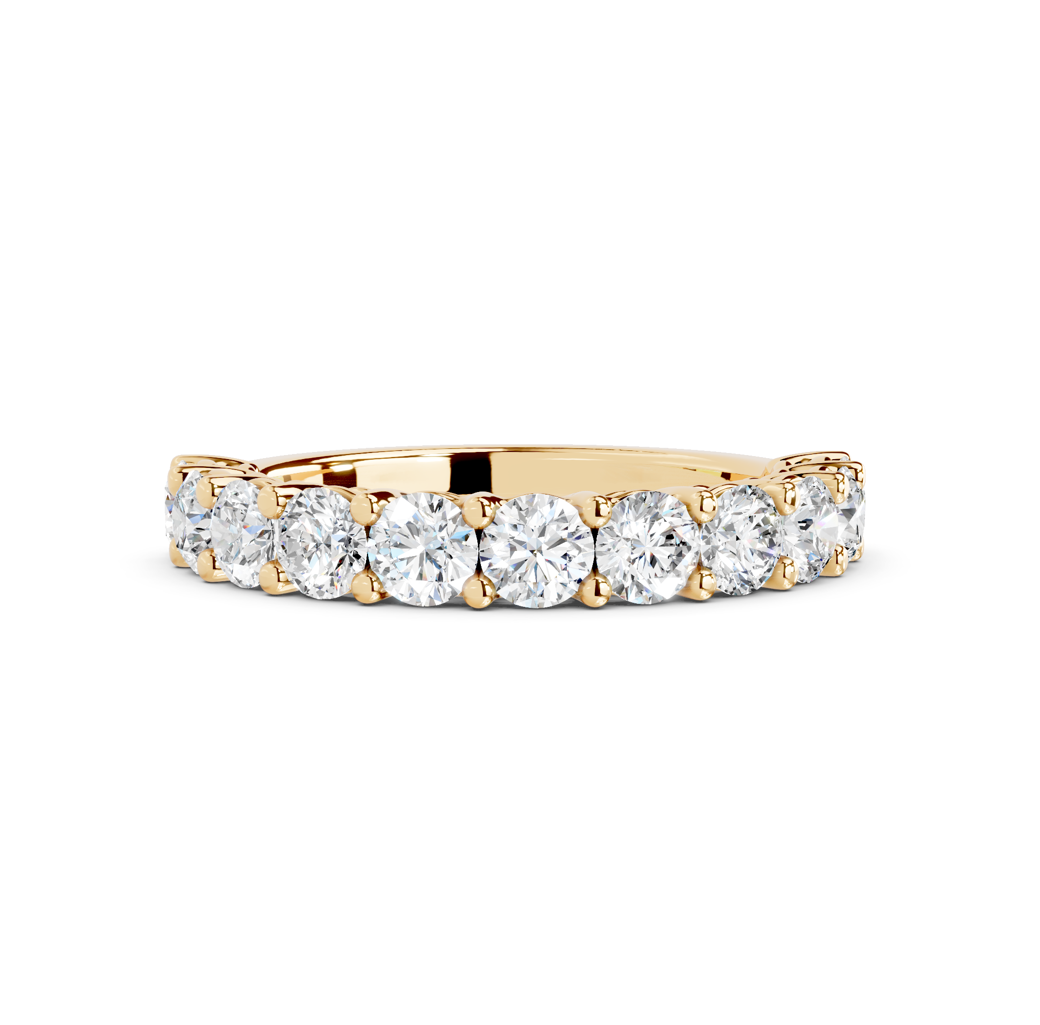 Round Cut Half Eternity Band